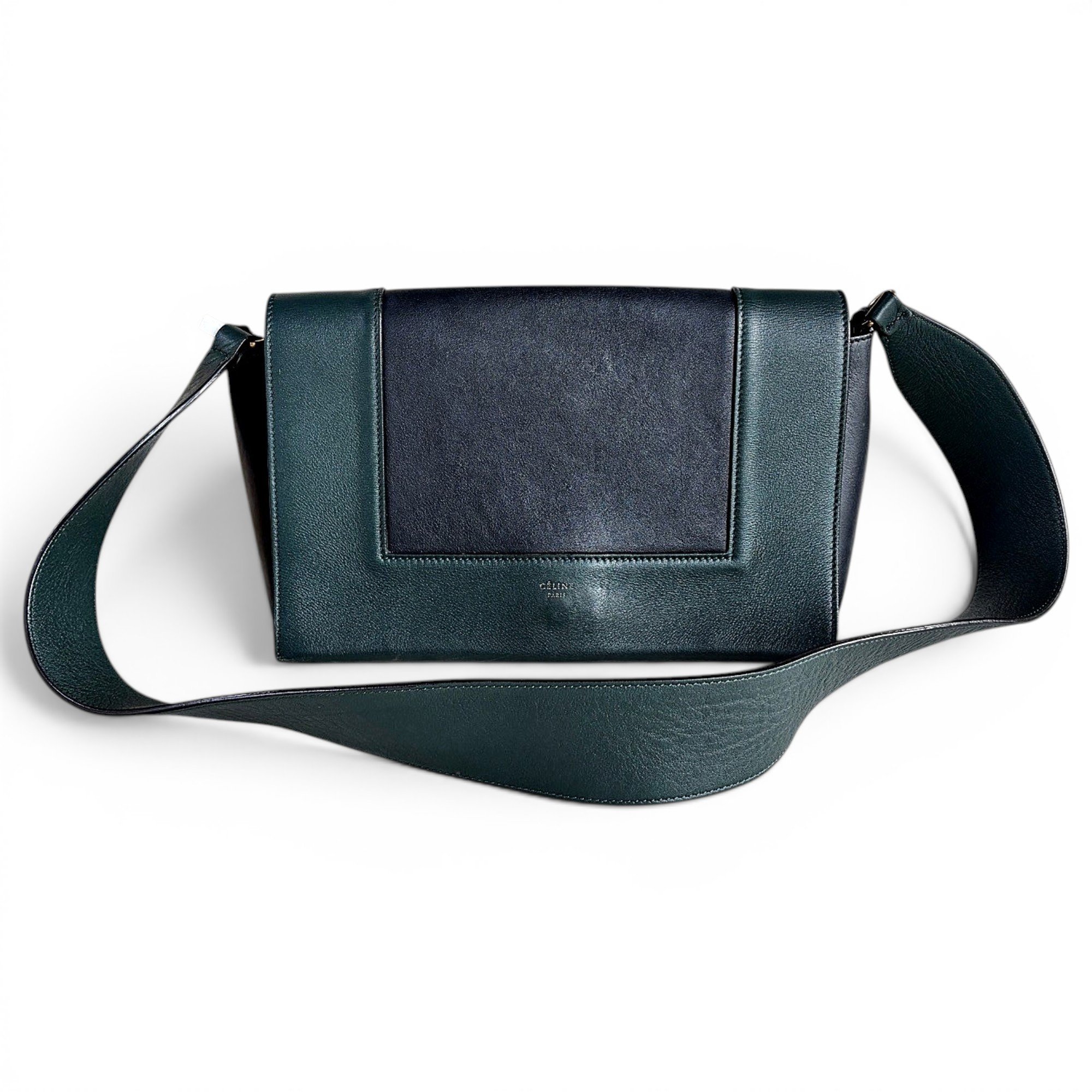Frame leather handbag