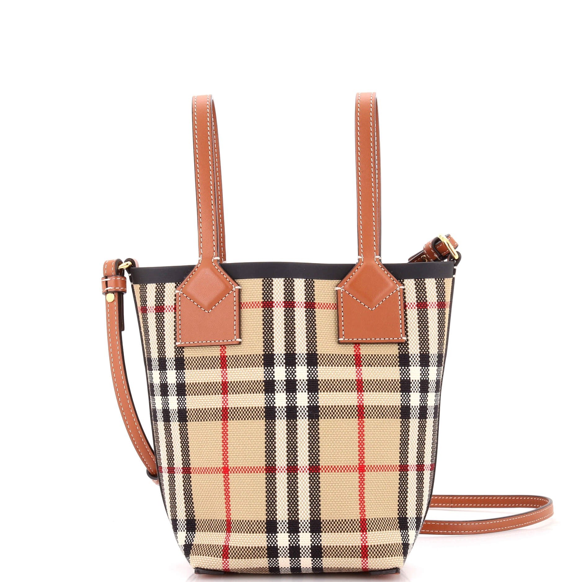 London Bucket Bag Vintage Check Canvas Mini