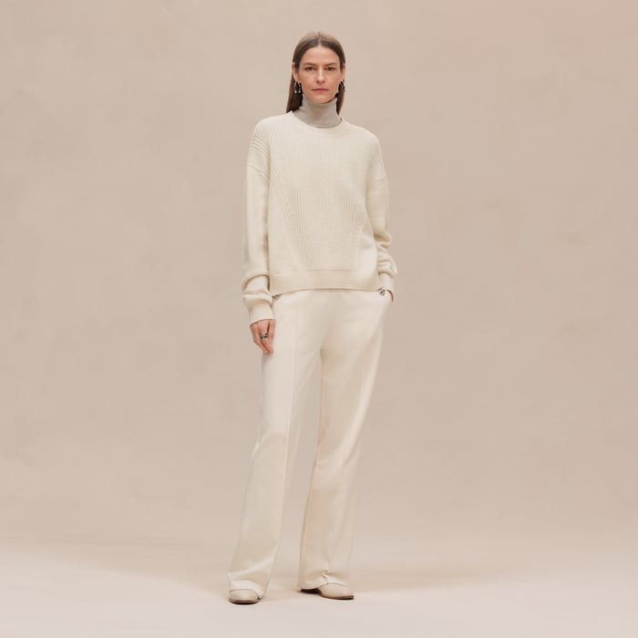 Blanc Naturel Cashmere Long-sleeve Sweater