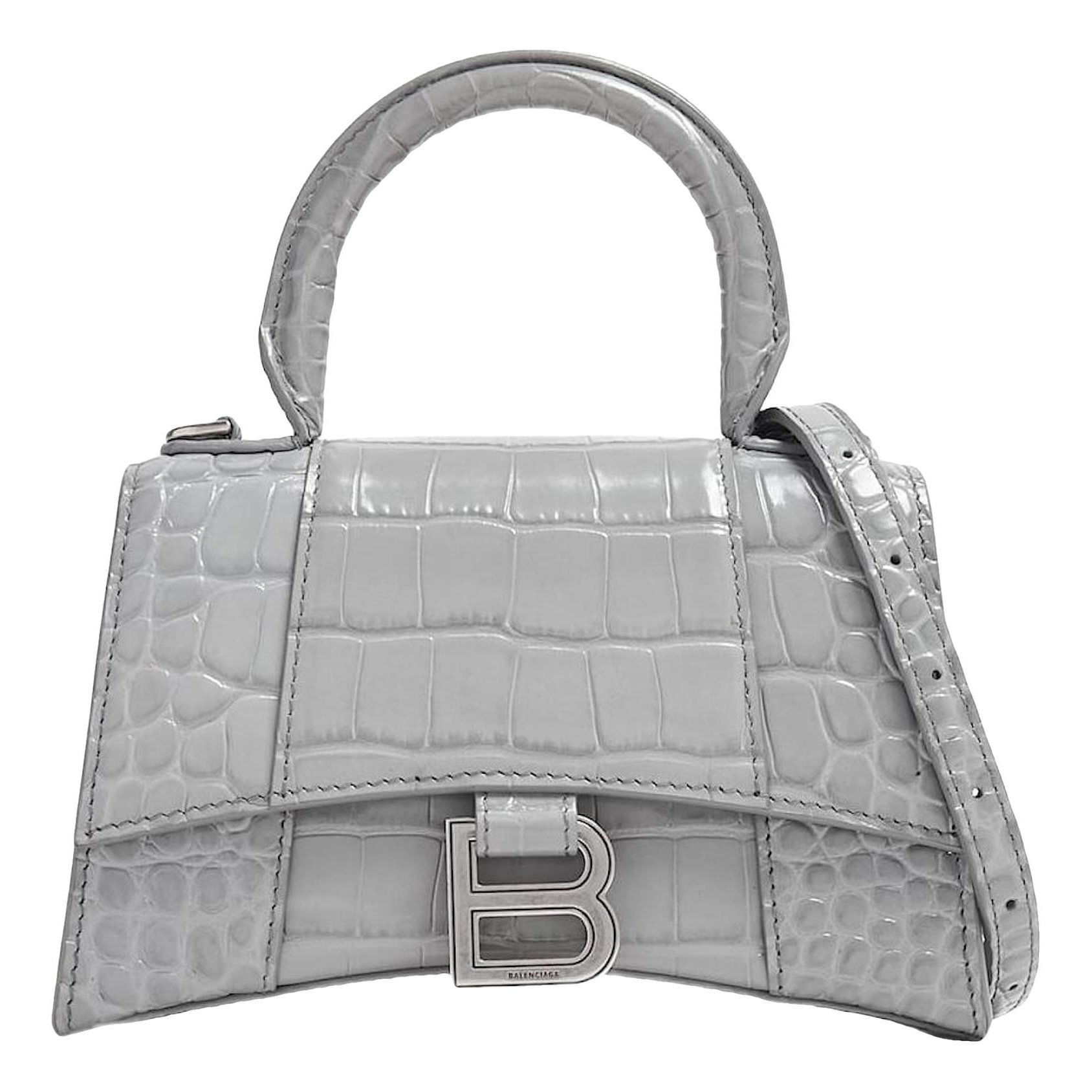 Hourglass leather handbag