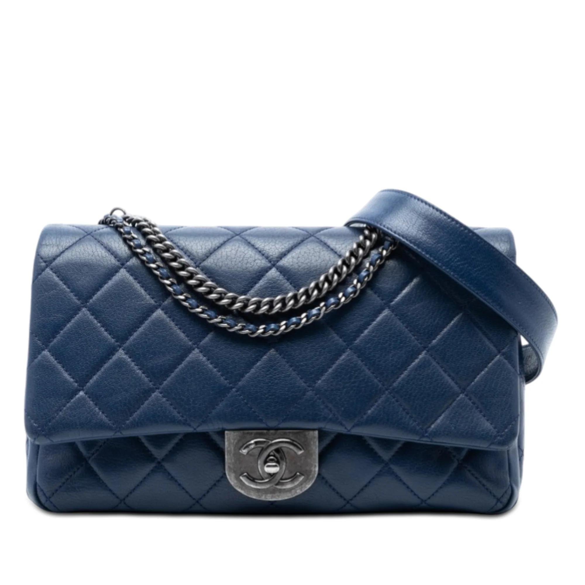Wallet On Chain Boy Half Flap leather handbag