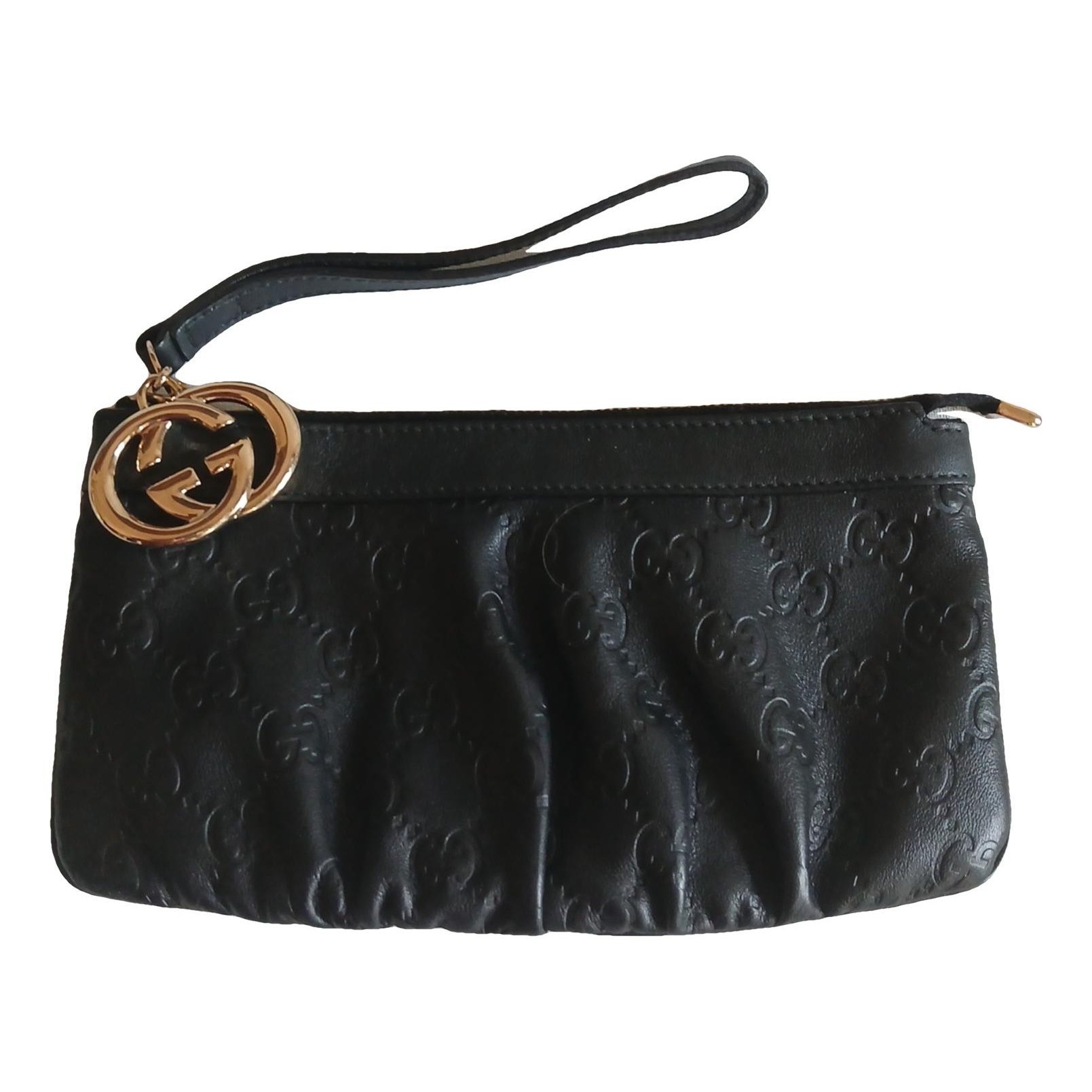 Leather clutch bag