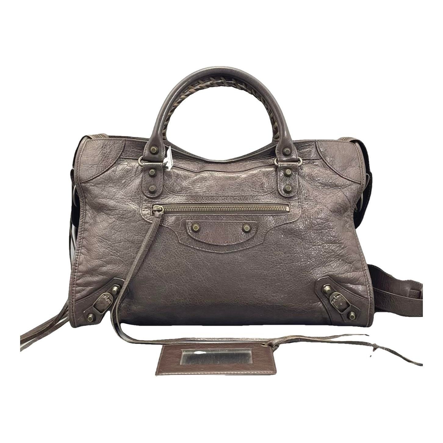City leather handbag