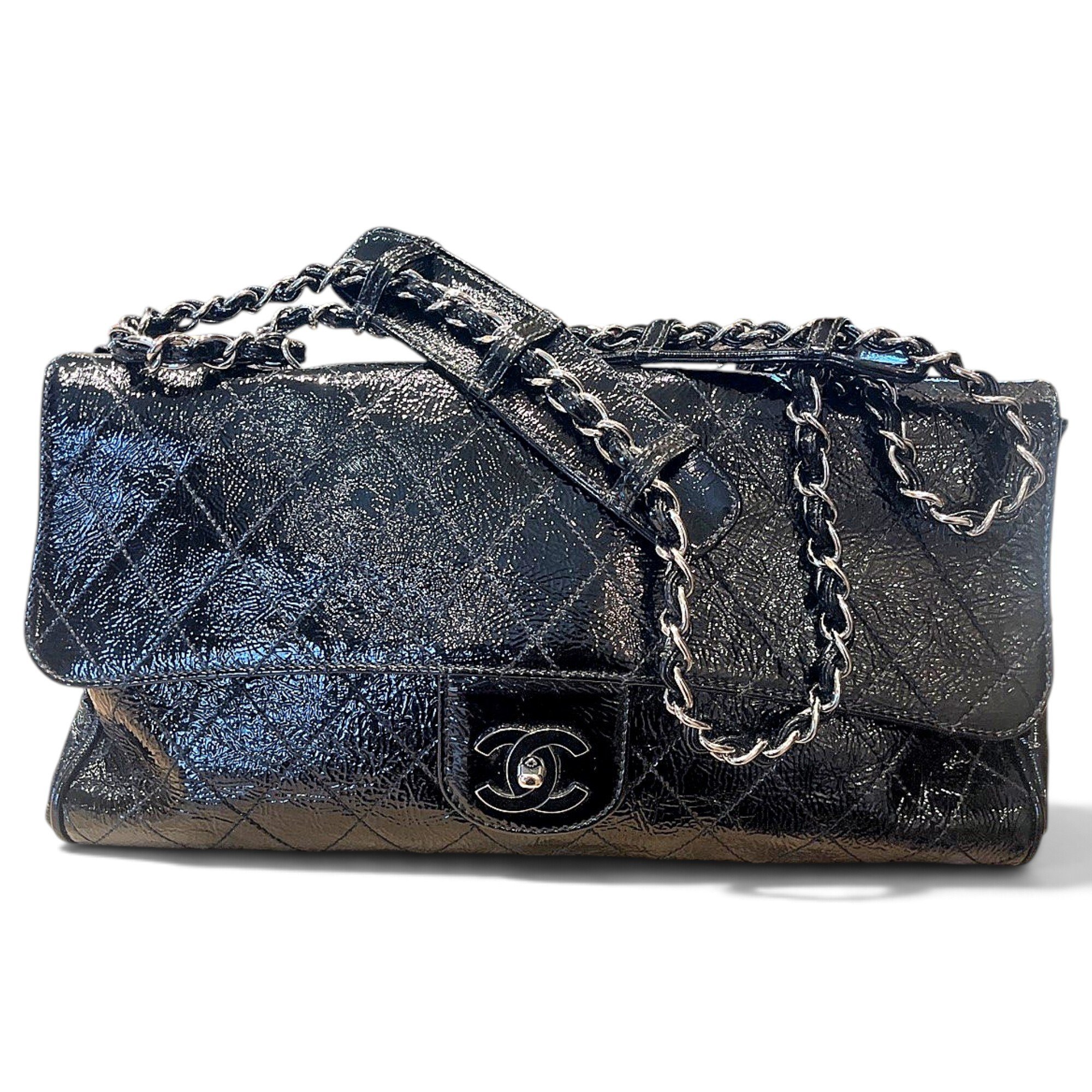 Coco Luxe patent leather handbag