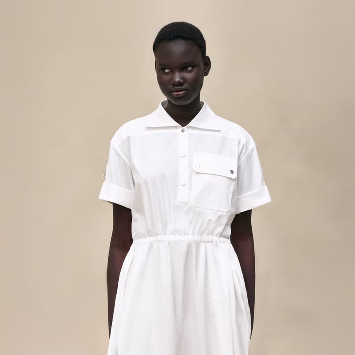 Blanc "Mosaique" Short-sleeve Dress