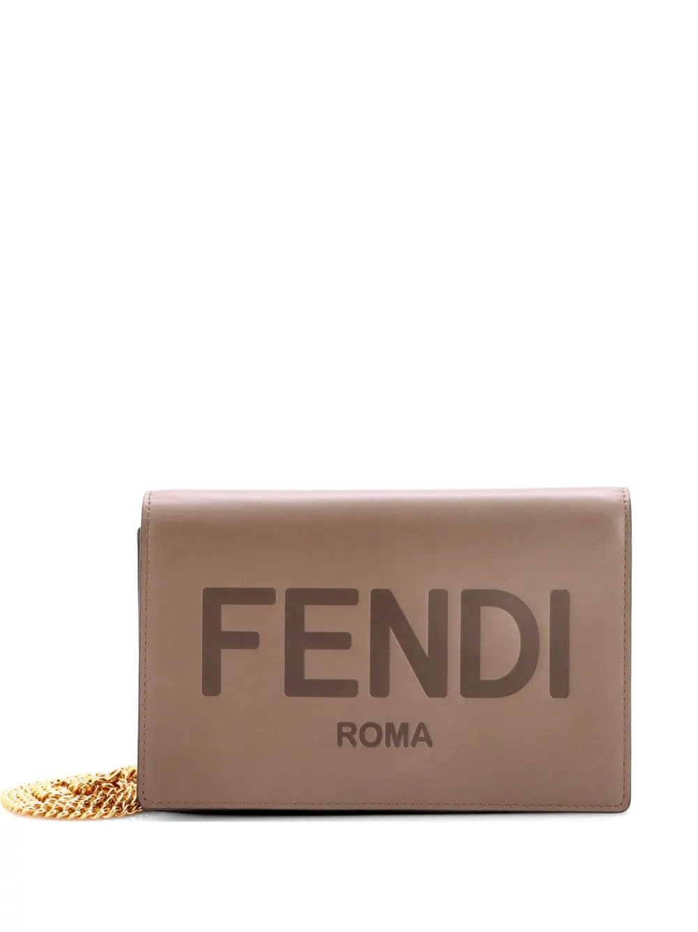 Logo Wallet on Chain Embossed Leather crossbody bag