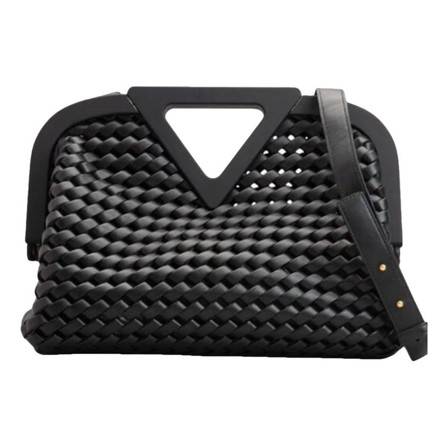 Point leather handbag