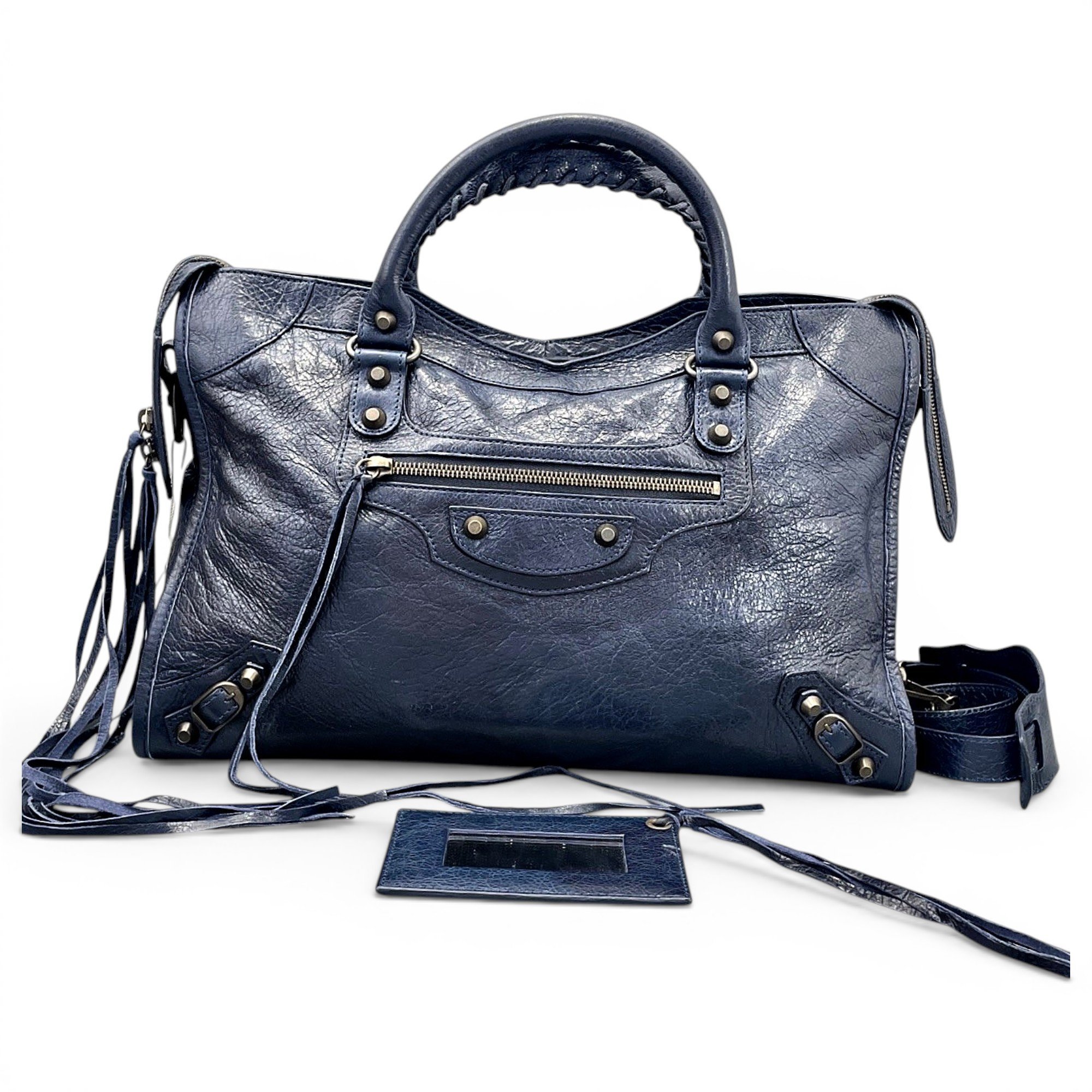 City leather handbag