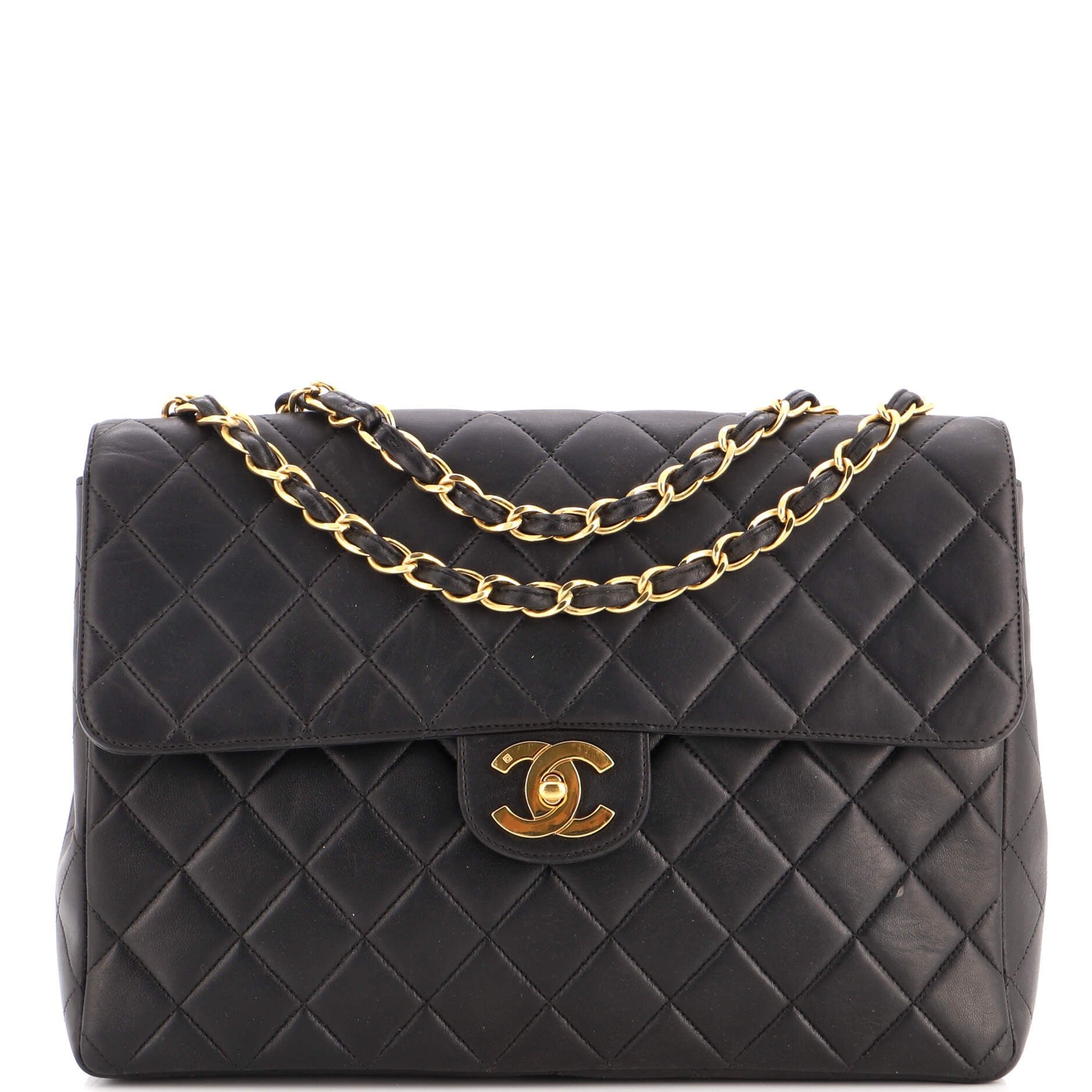 Vintage Classic Single Flap Bag Quilted Lambskin Jumbo