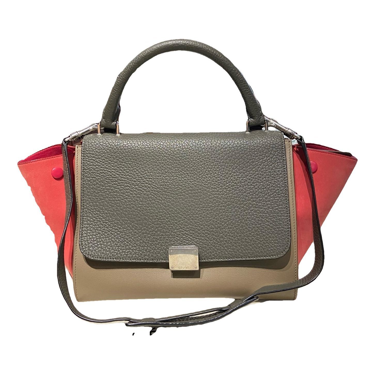 Trapèze leather handbag