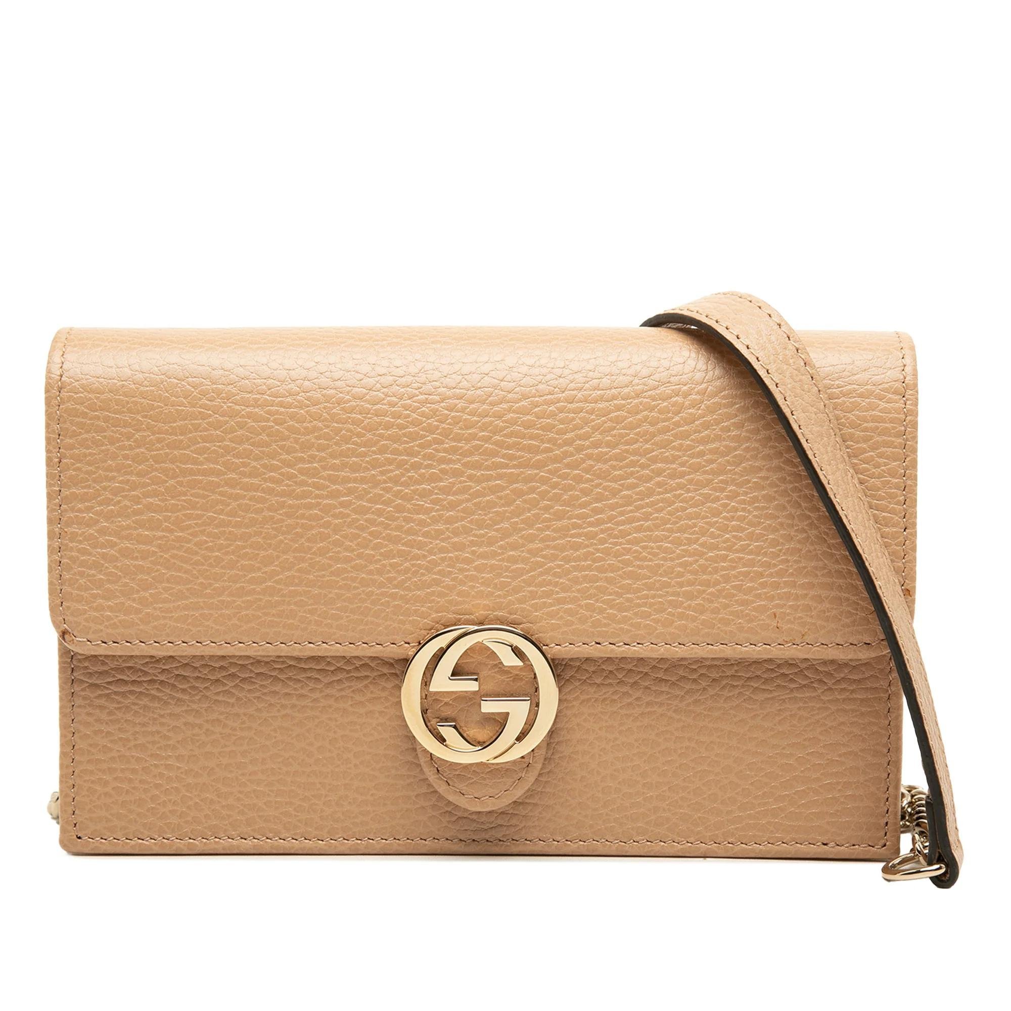 Interlocking leather handbag
