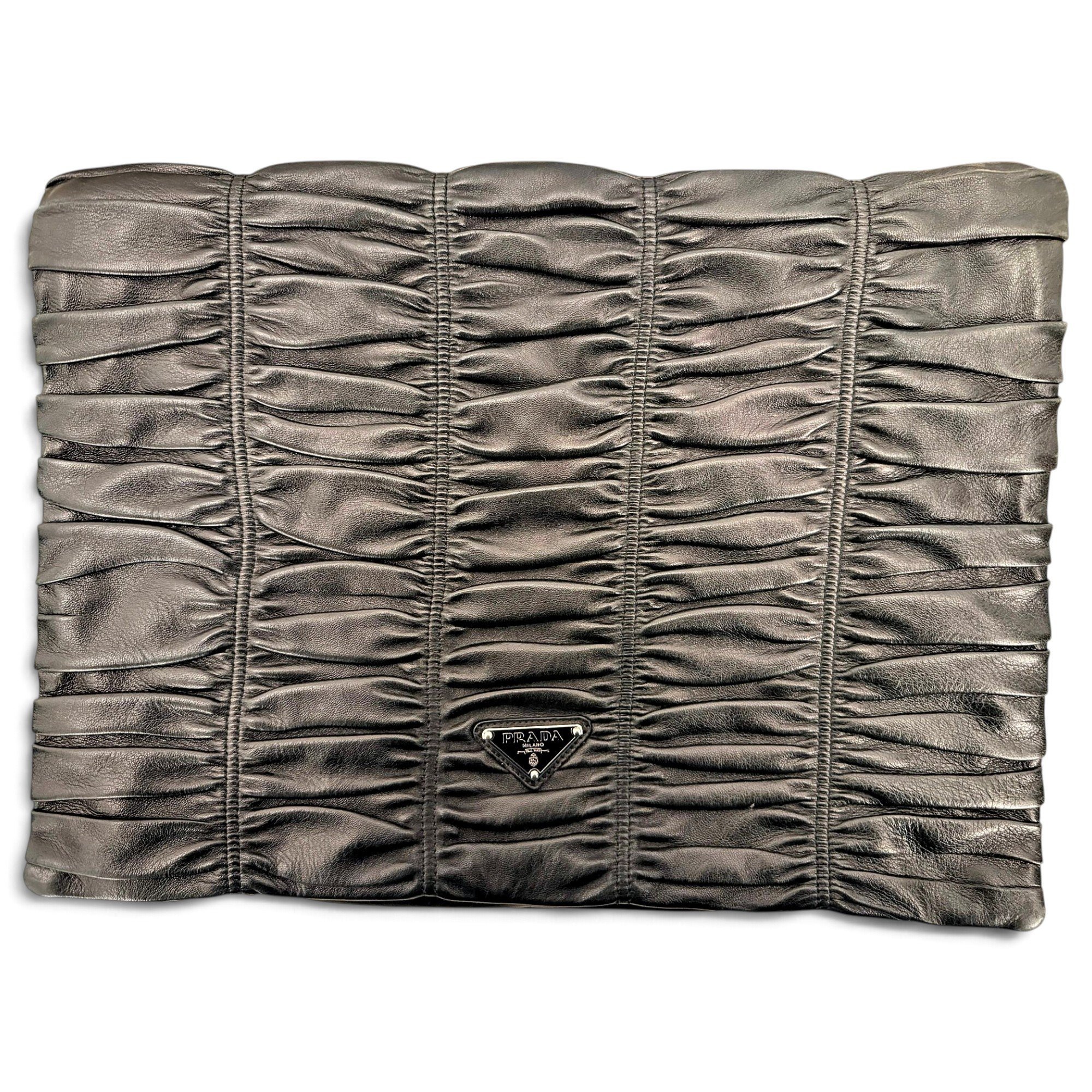 Leather clutch bag