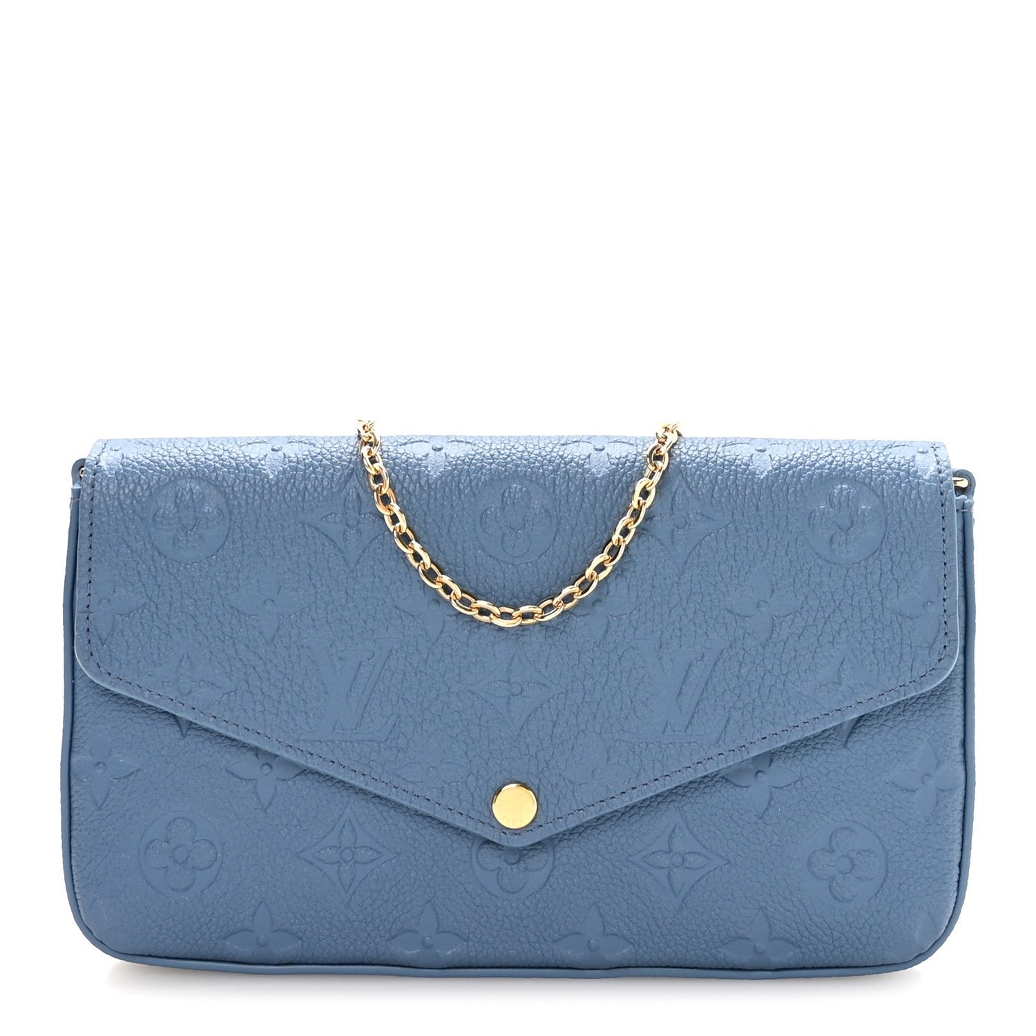 Louis Vuitton Empreinte Pochette Felicie Chain Wallet Blue Jean