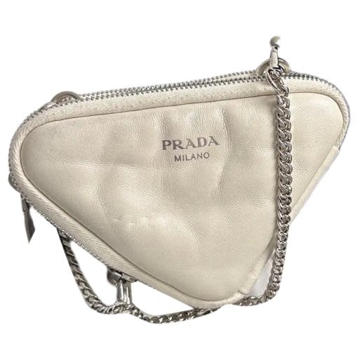 Triangle leather handbag