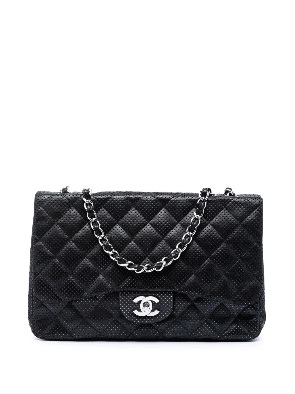 2006-2008 Jumbo Classic Perforated Lambskin Single Flap shoulder bag