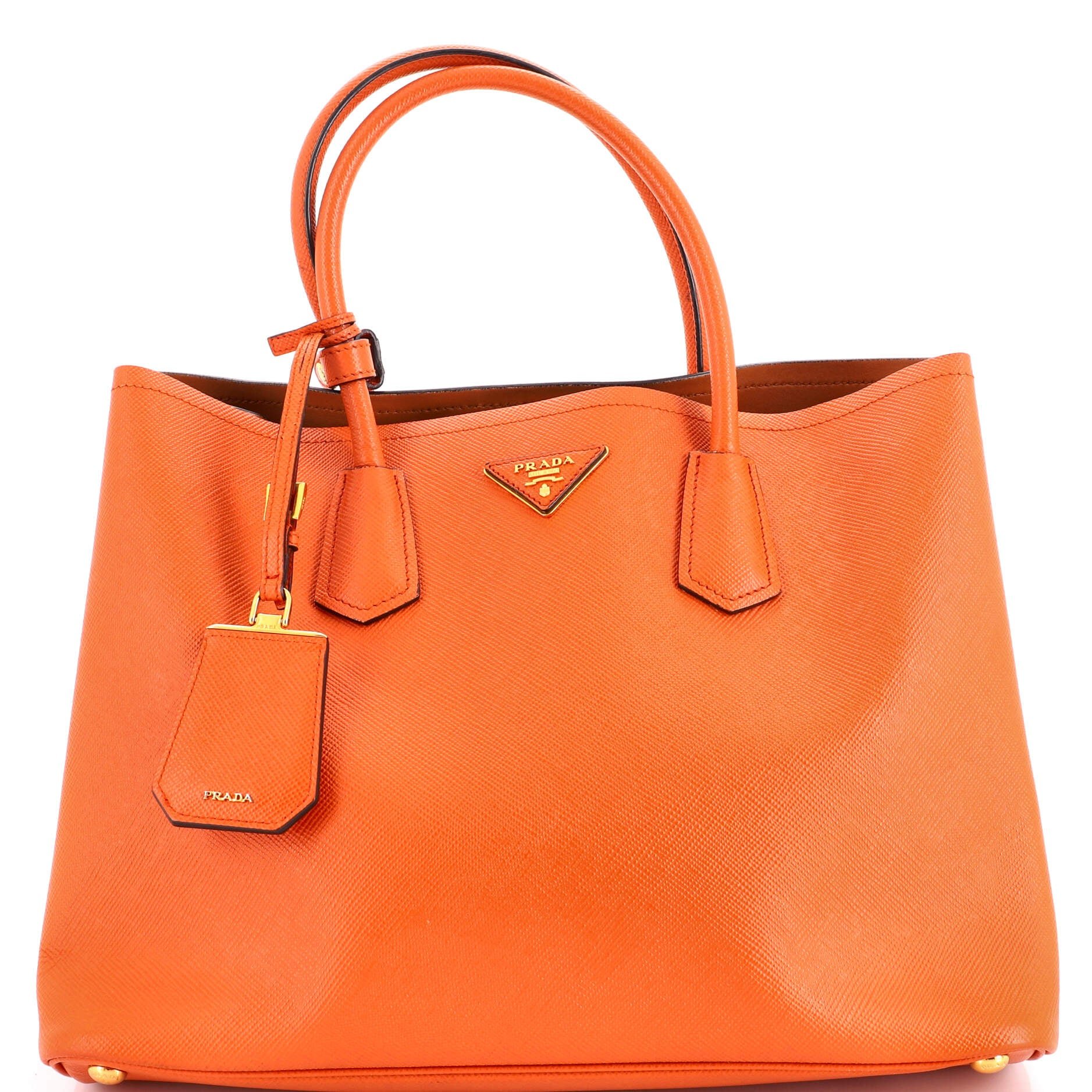 Cuir Double Tote Saffiano Leather Large