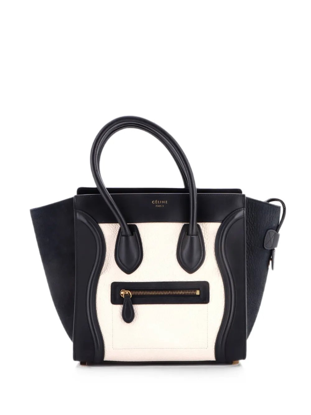 Bicolor Luggage Bag Leather Micro tote bag