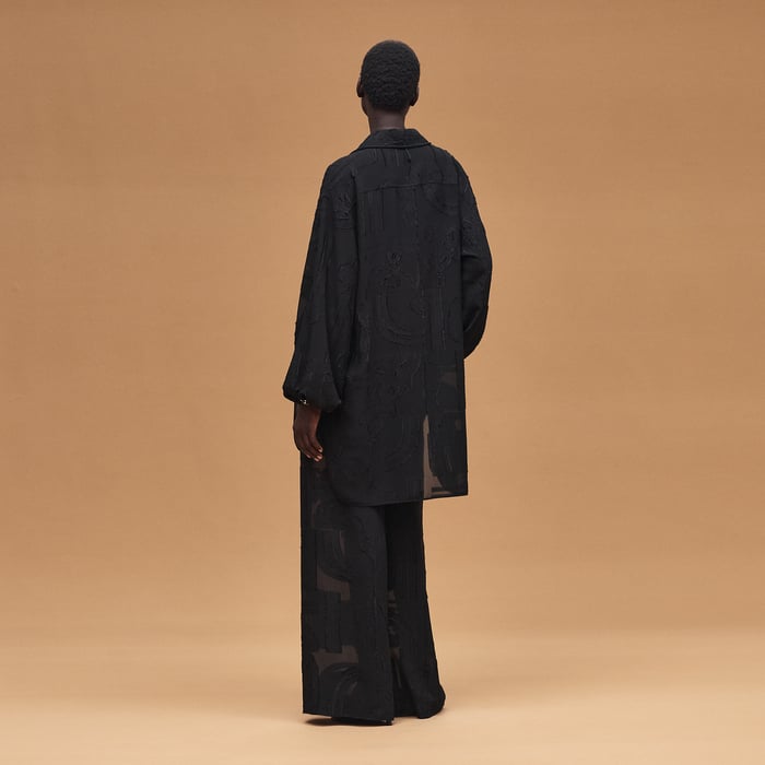 Noir "En Desordre Fils Coupes" Wide Shirt