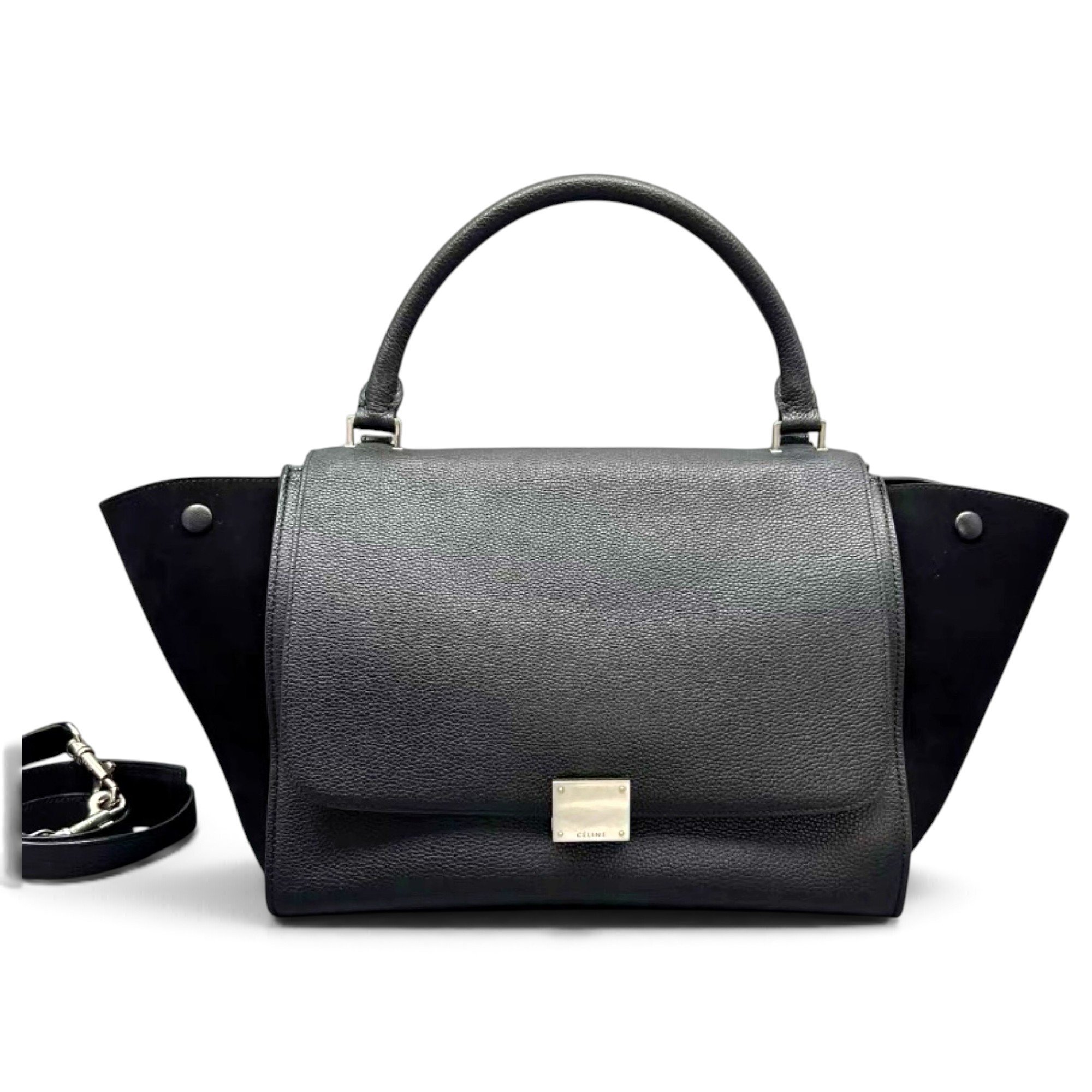 Trapèze leather handbag