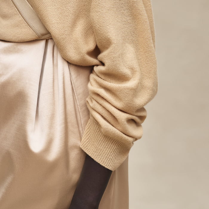 Beige Lumière Wrap Cashmere Cardigan