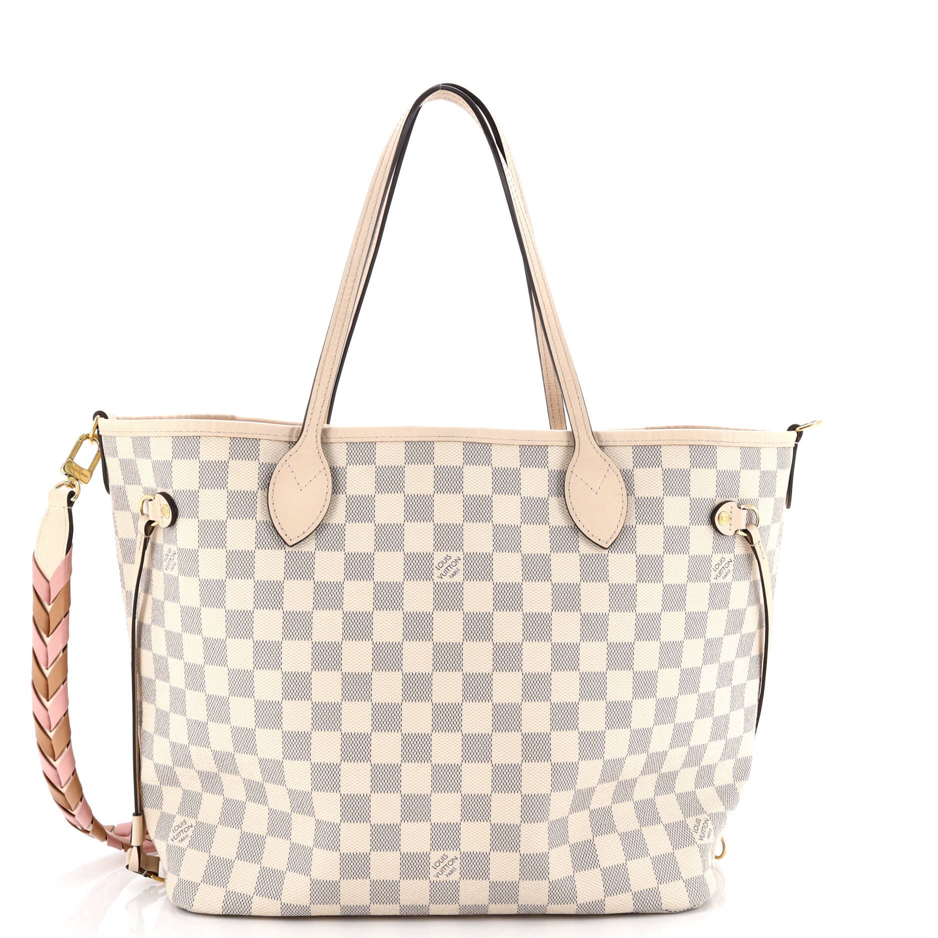 Louis Vuitton Neverfull NM Tote Damier with Braided Detail MM