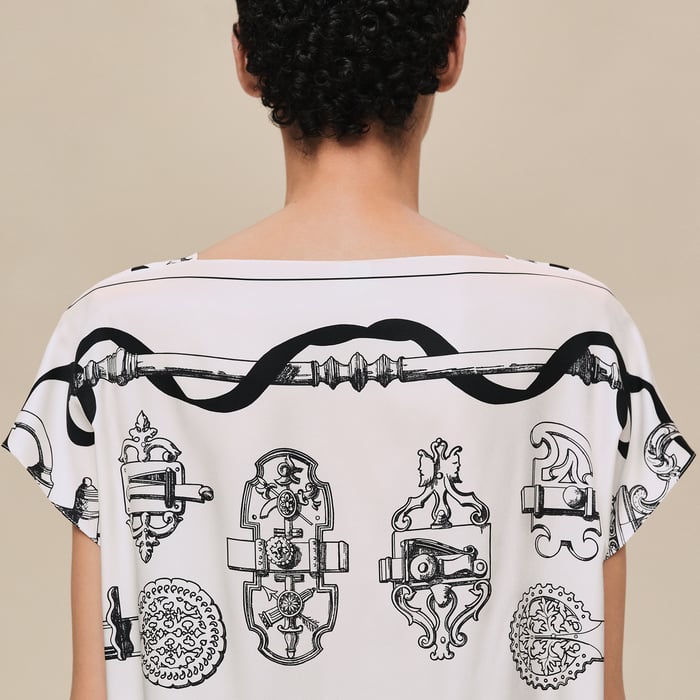 Blanc Nacre "Ferronnerie Remix" Tunic