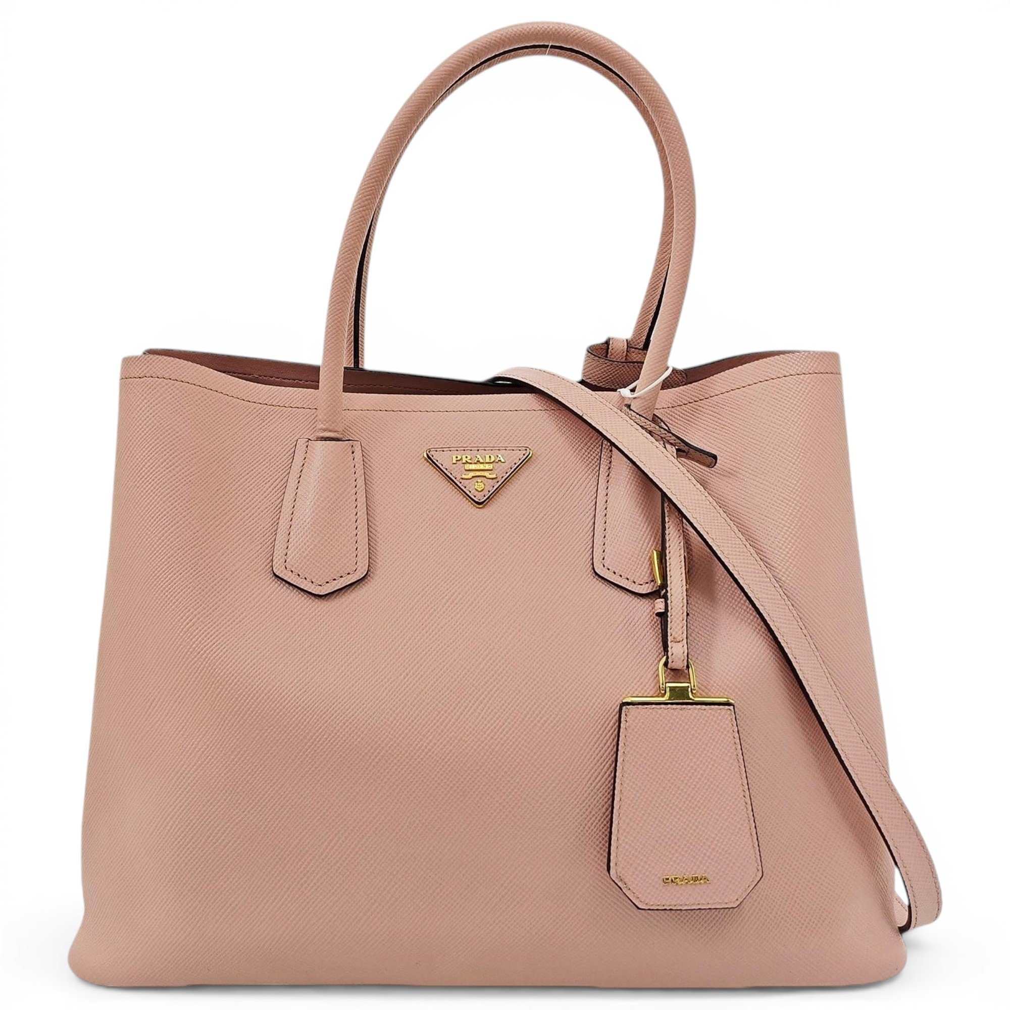 Double leather handbag