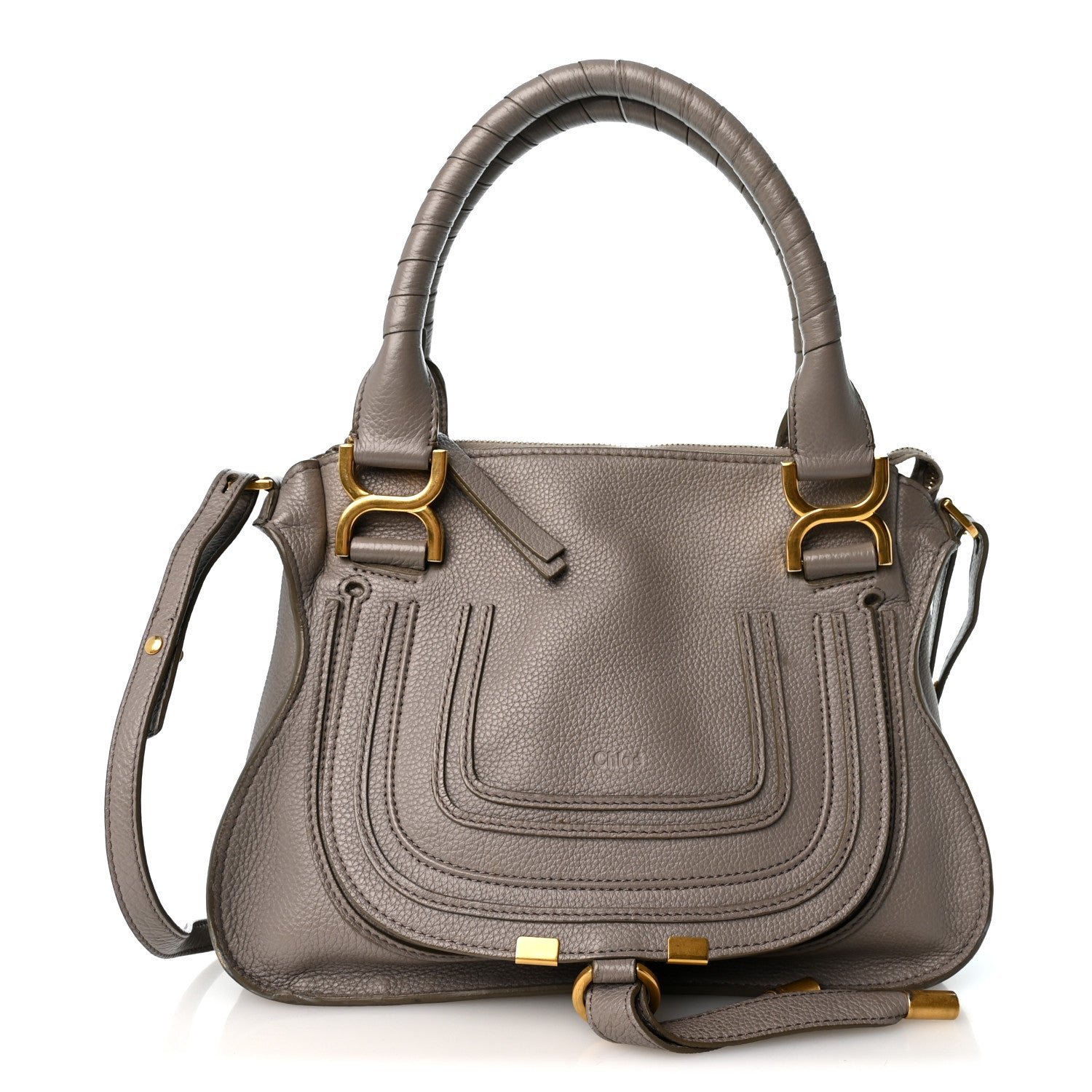 Chloe Calfskin Small Marcie Satchel Cashmere Grey