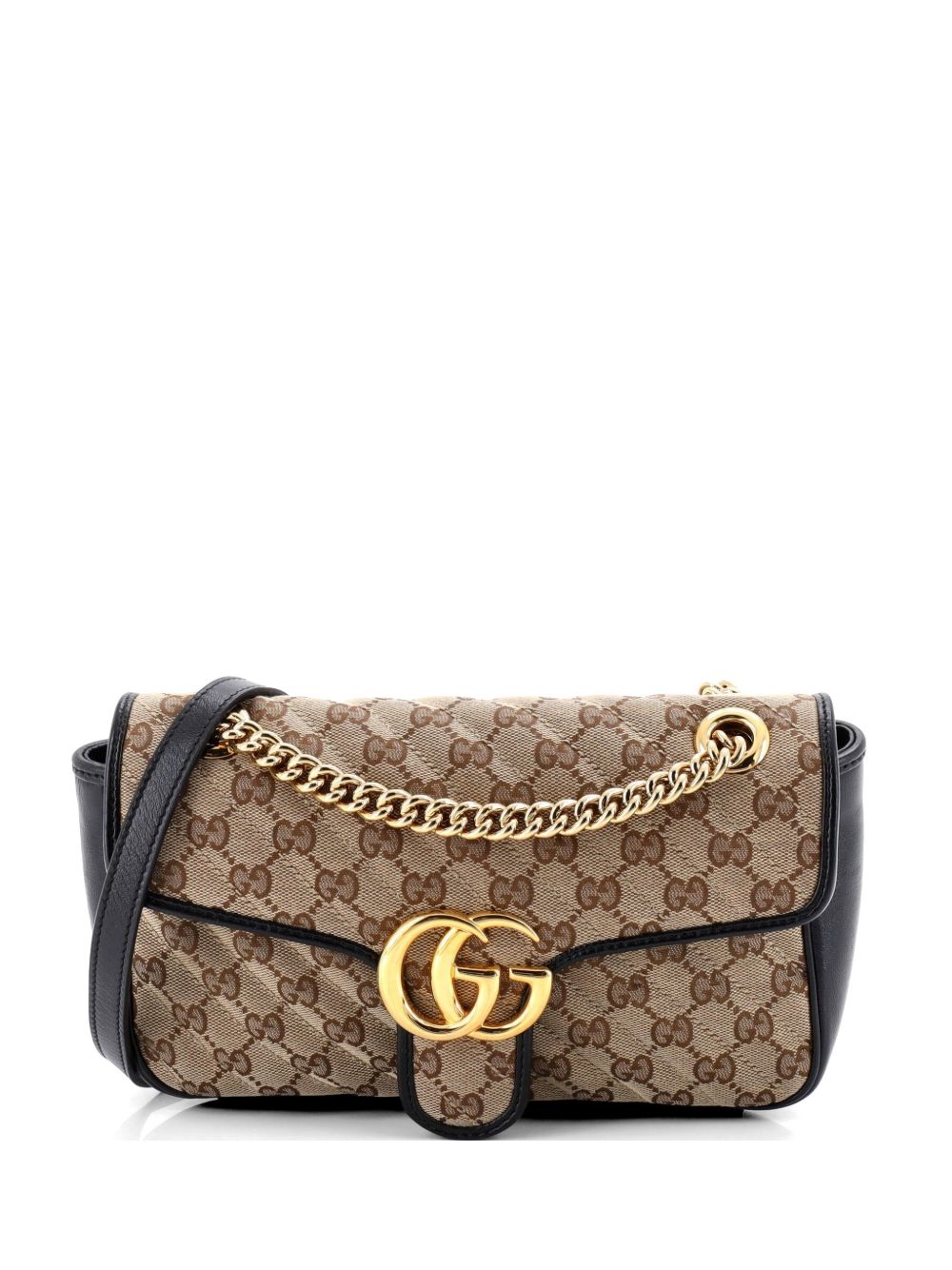 GG Marmont Flap Bag Diagonal Quilted GG Canvas with Leather Small shoulder bag