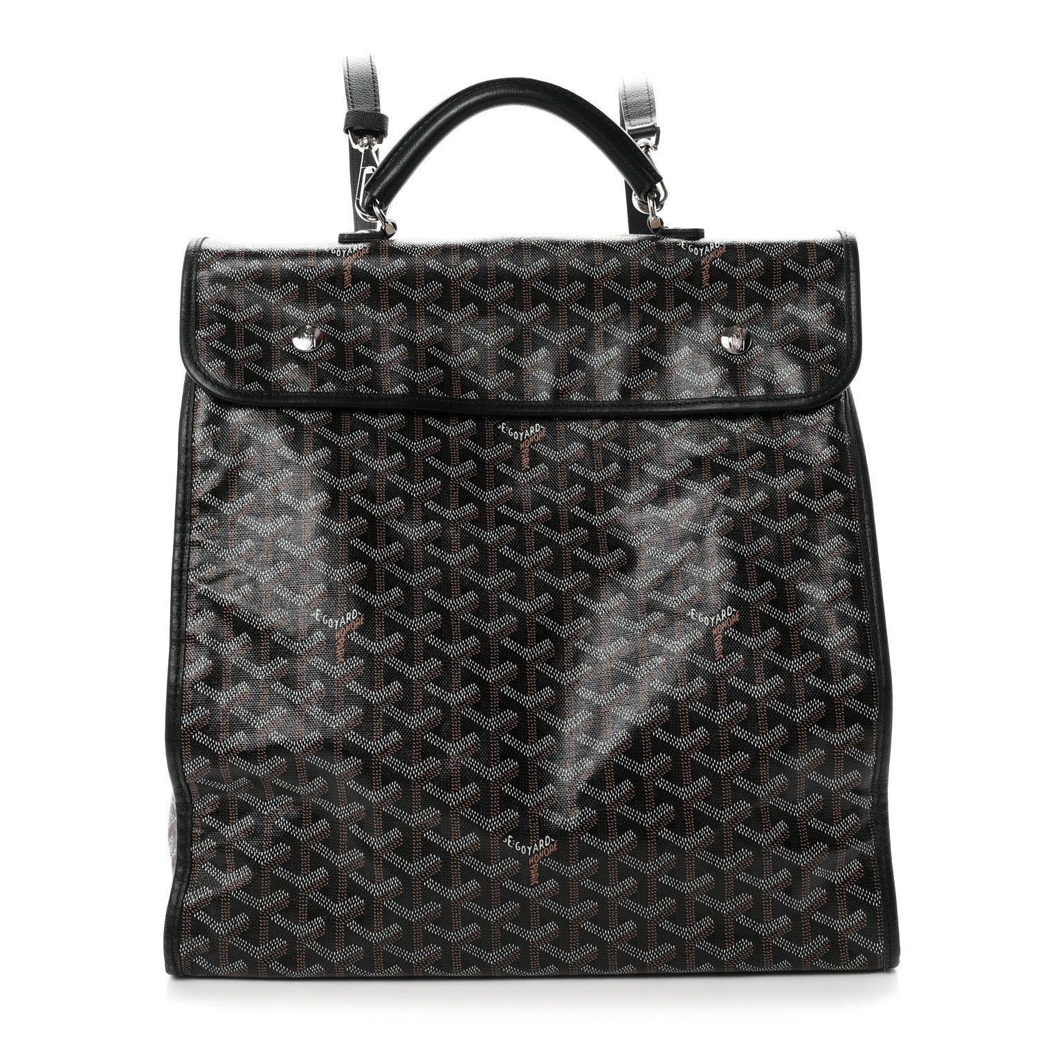 Goyard Goyardine Saint Leger Soft Briefcase Backpack Black
