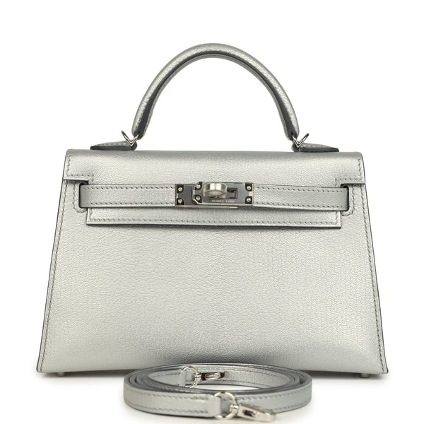 Hermes Hermes Kelly Sellier 20 Argent Chevre Chamkilight Palladium Hardware