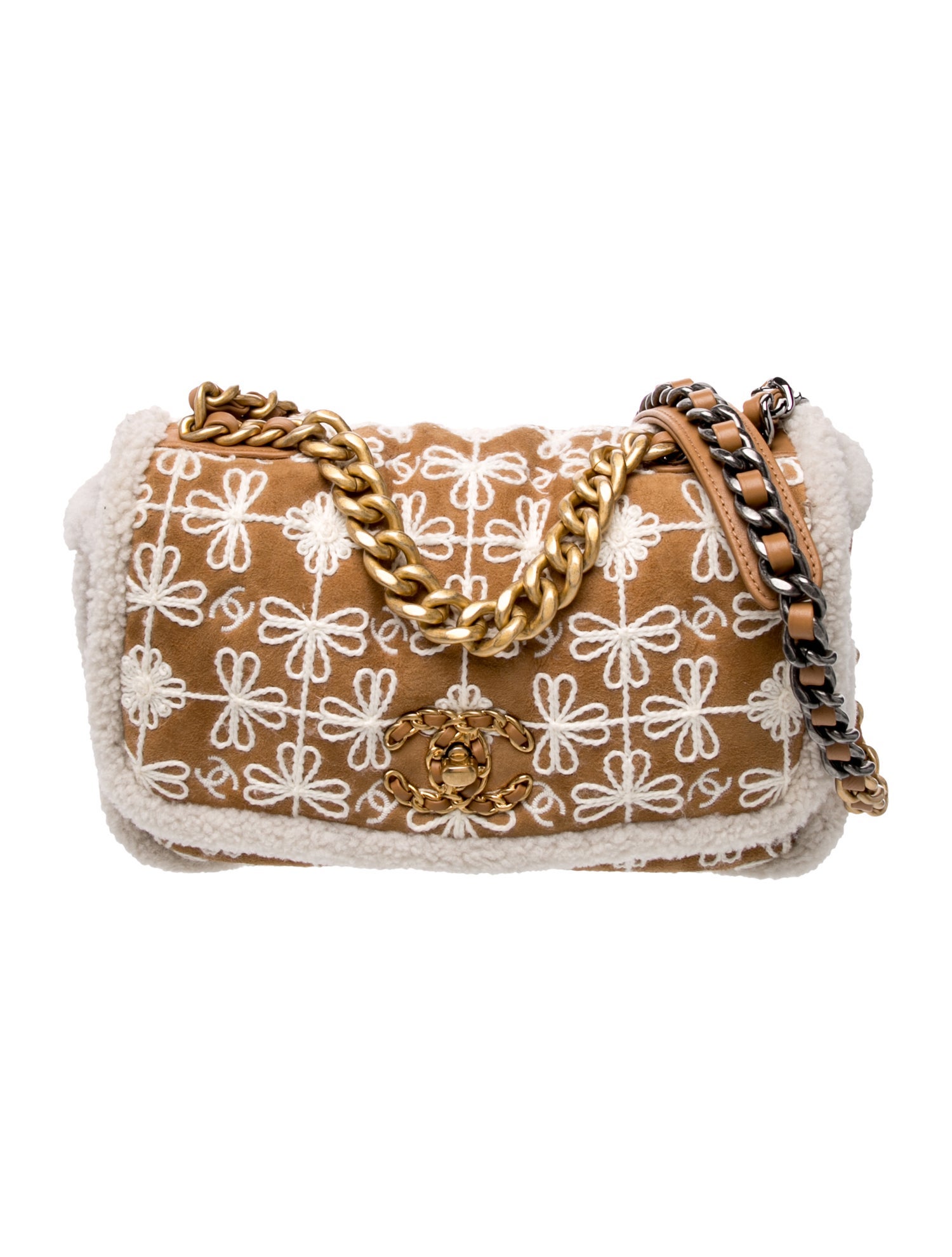 Large Shearling 19 Flap Bag