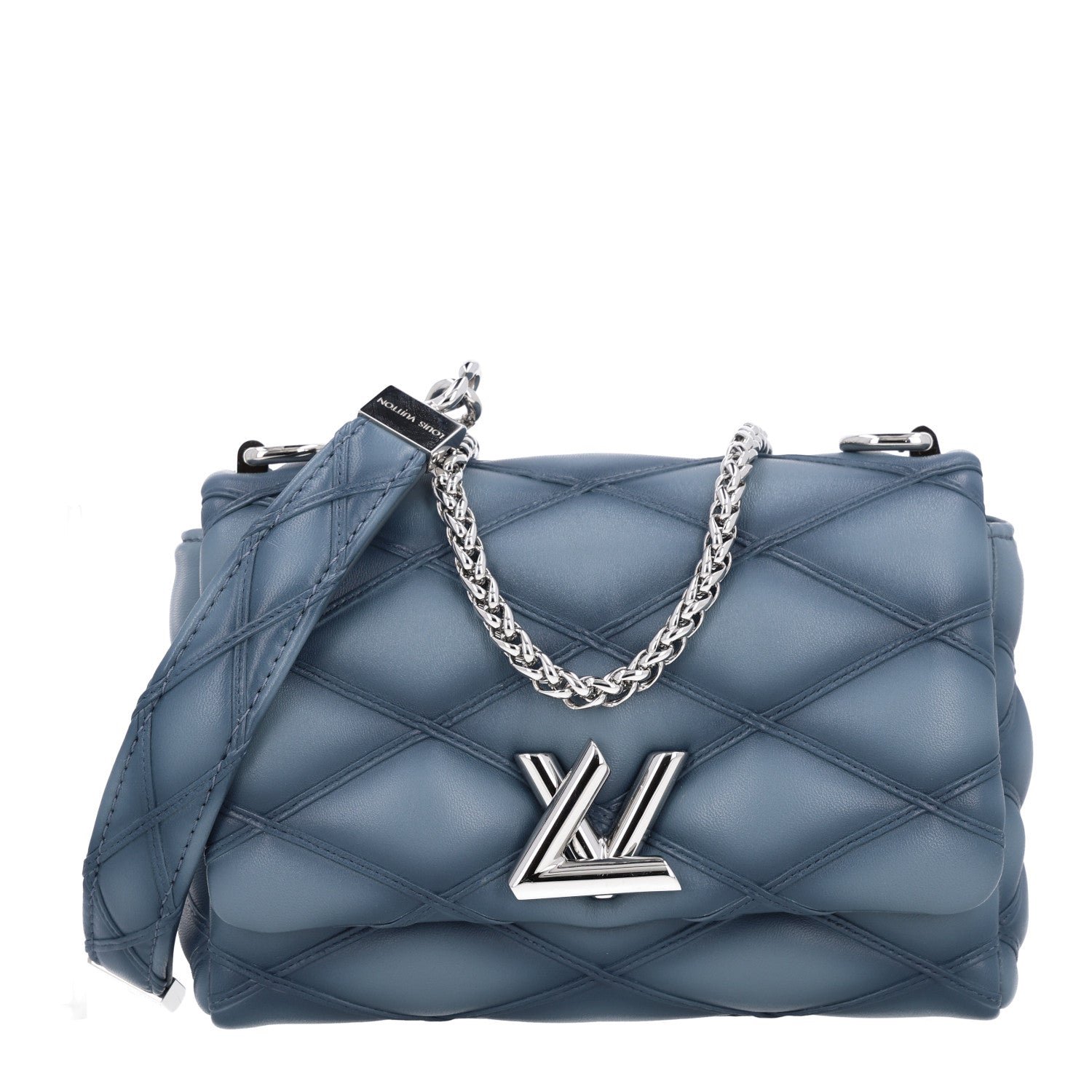 Louis Vuitton Lambskin Malletage GO-14 PM NM Denim Blue