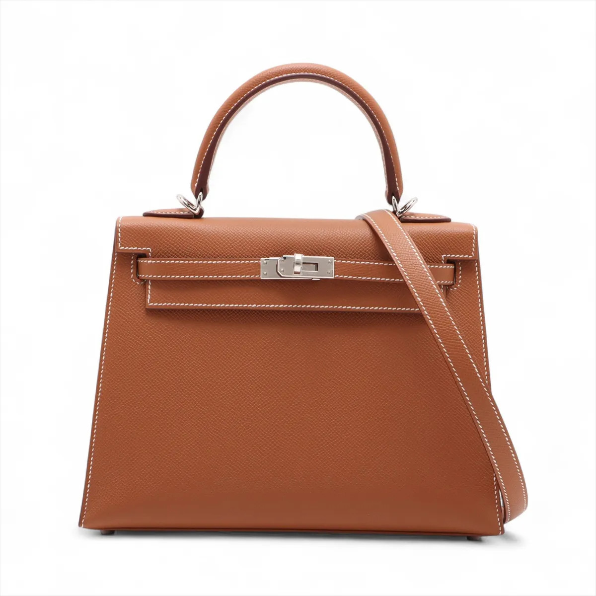Hermès Kelly 25 Serie Veau Epsom Gold Silver Metal Fittings