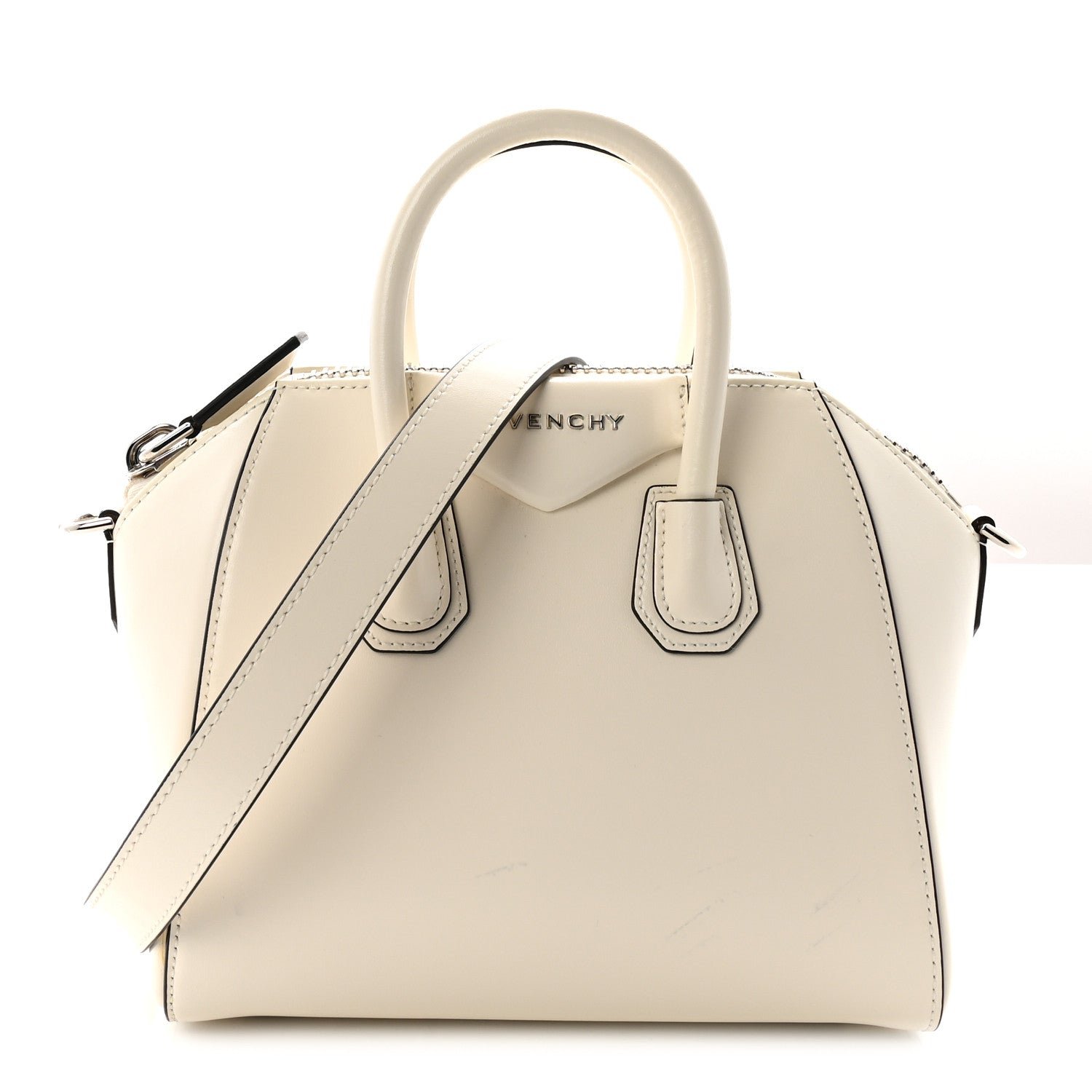 Givenchy Shiny Lord Calfskin Mini Antigona Ivory