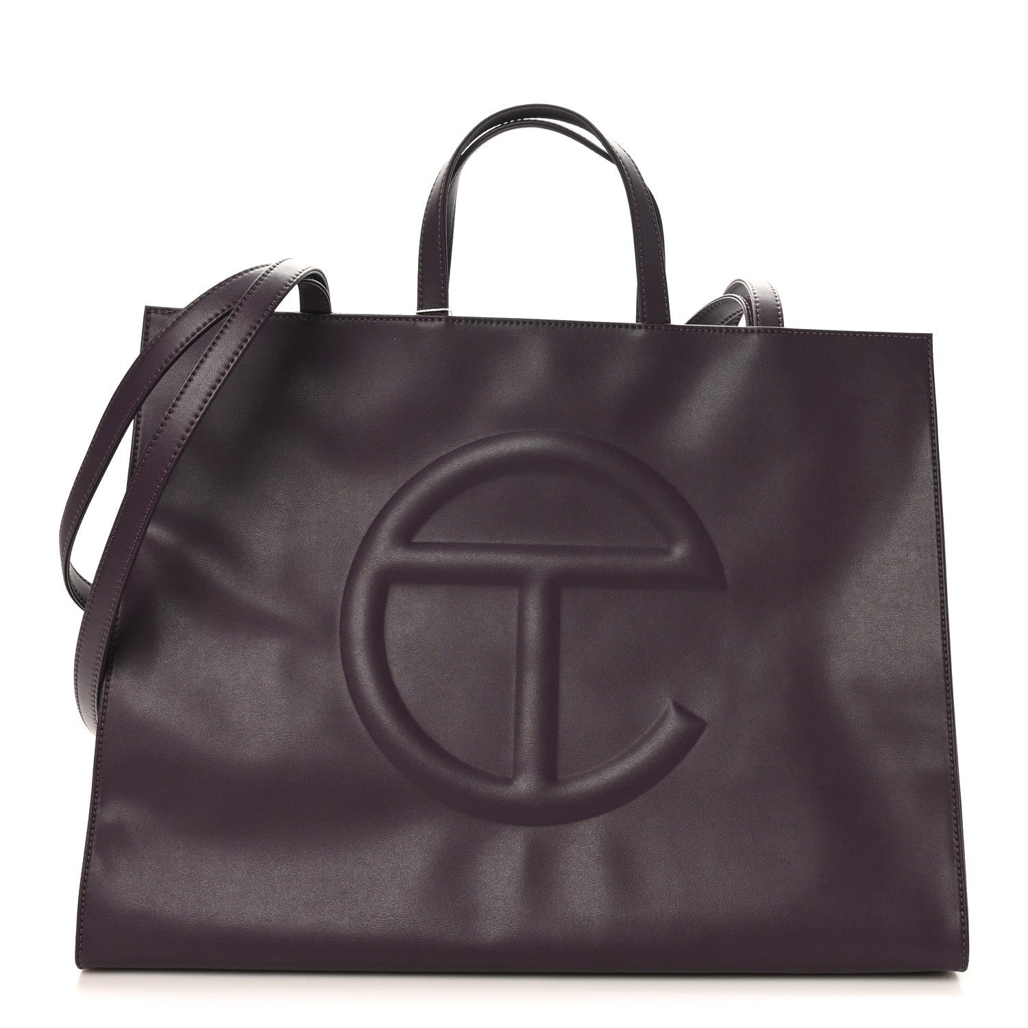 Telfar Telfar Vegan Leather Large Shopping Bag Eggplant