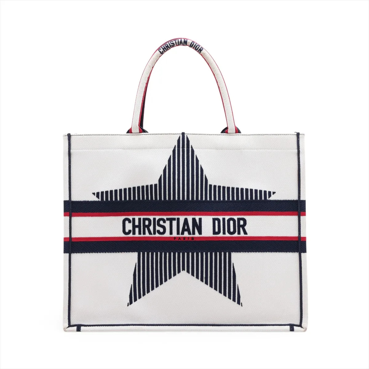 Dior Christian Dior Book Tote Large canvas Tote bag White x blue x red