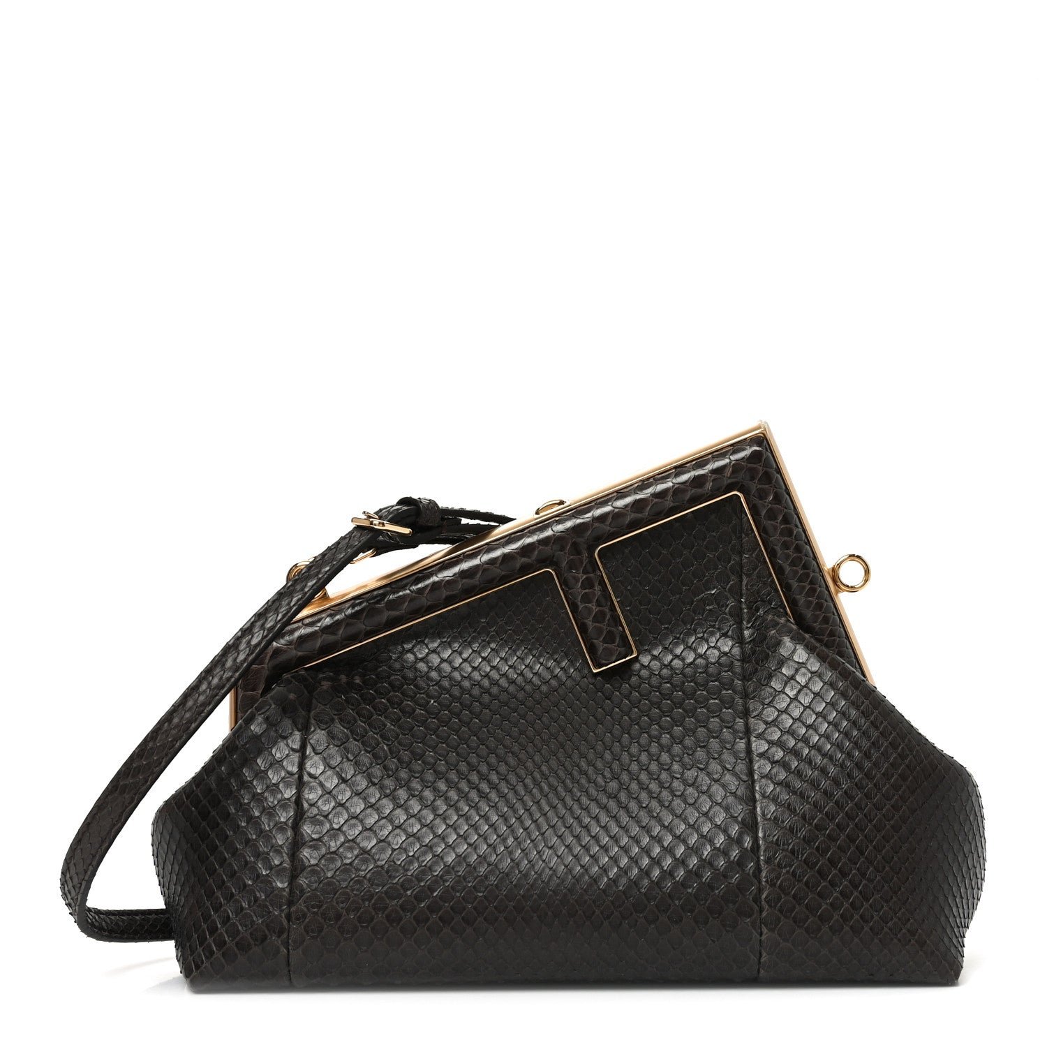 Fendi Snakeskin Small Fendi First Brown