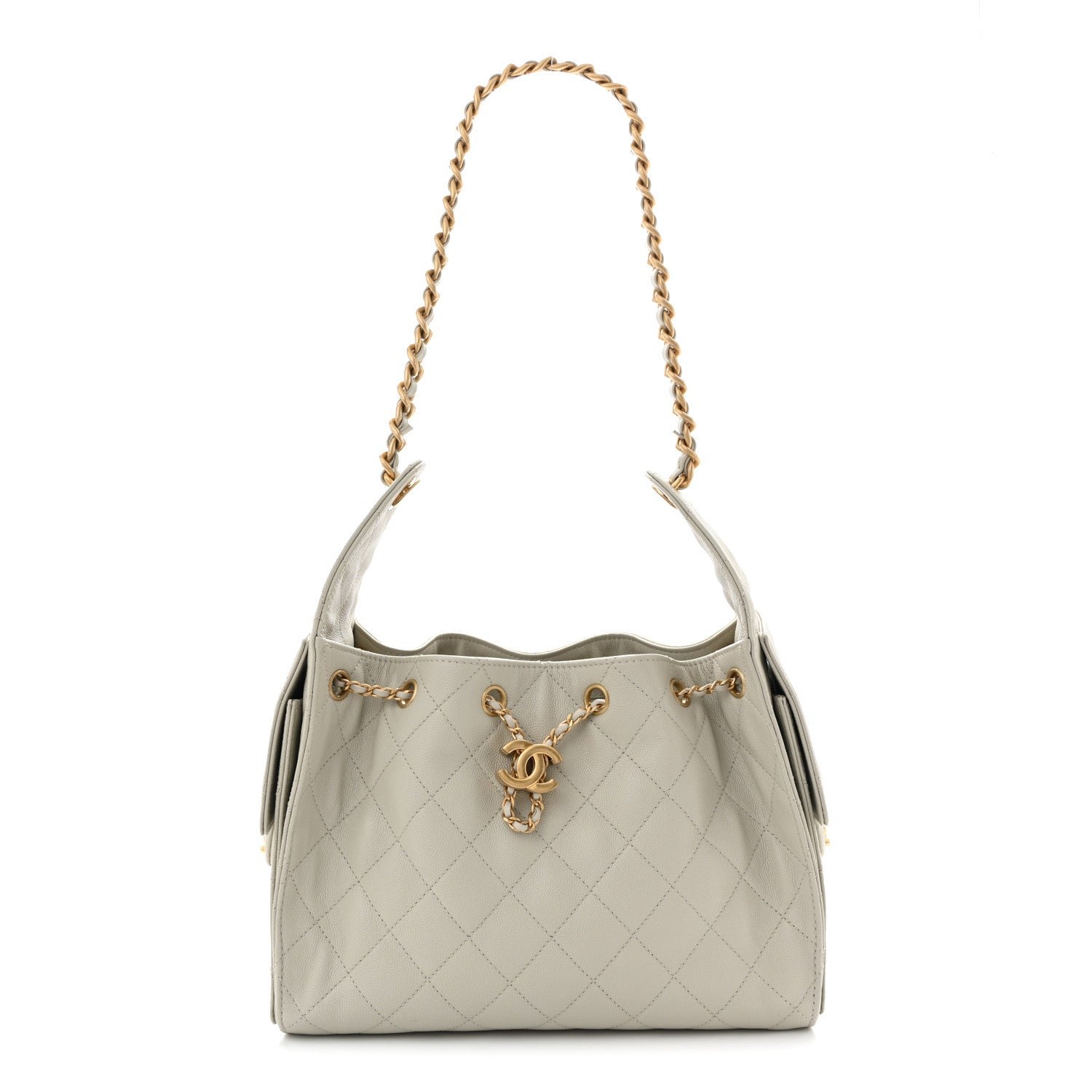 Chanel Caviar Quilted Small Chanel 25 Handbag Light Grey