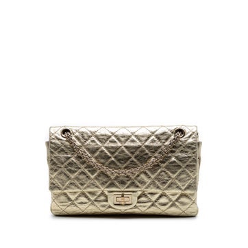 Calf Leather Quilted Metallic Aged Calfskin Reissue 2.55 Double Flap