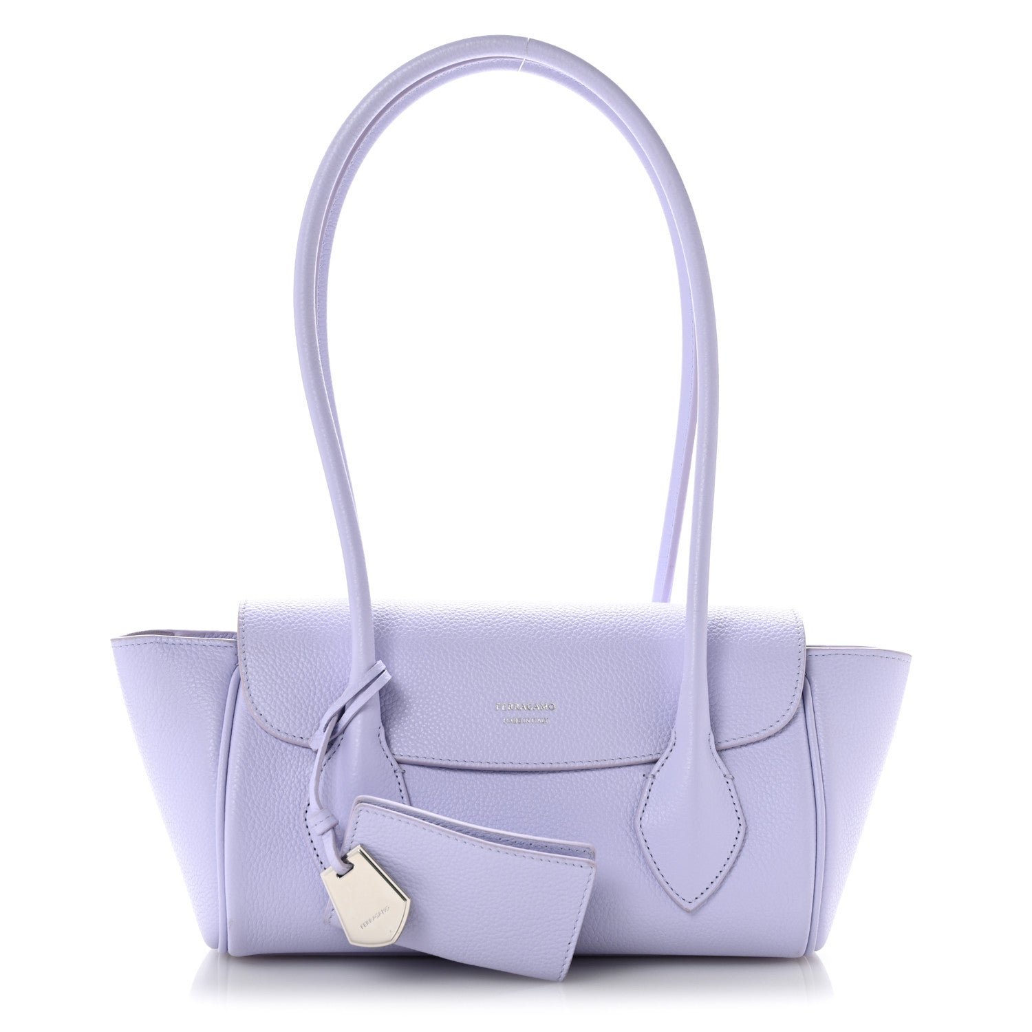 Salvatore Ferragamo Hammered Calfskin Small Firenze East West Tote Bag New Lavander