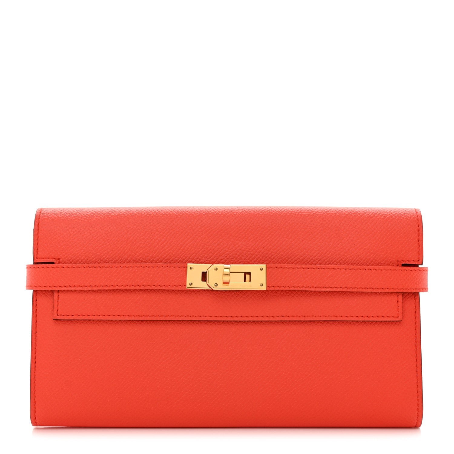 Hermes Epsom Kelly Longue Wallet Orange Poppy