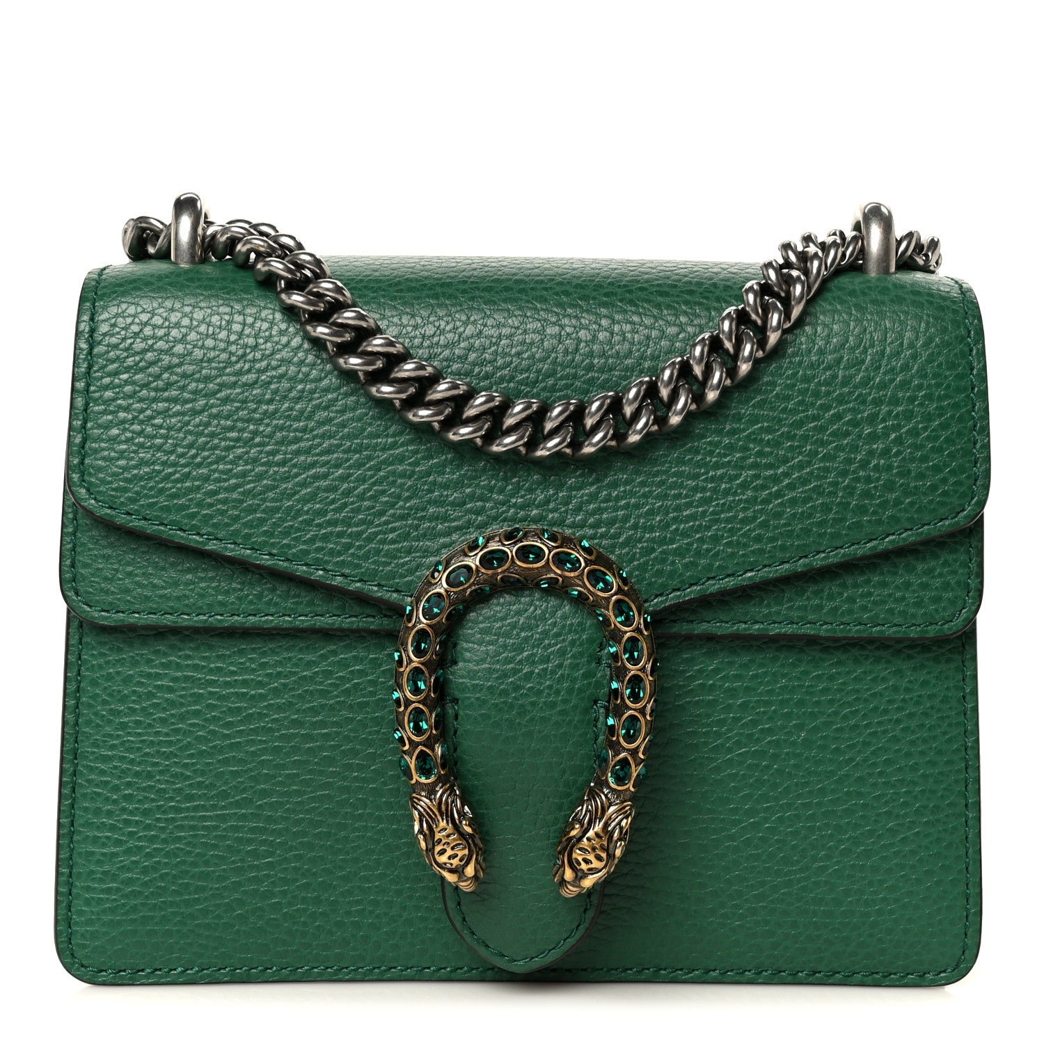 Gucci Calfskin Mini Dionysus Shoulder Bag Emerald