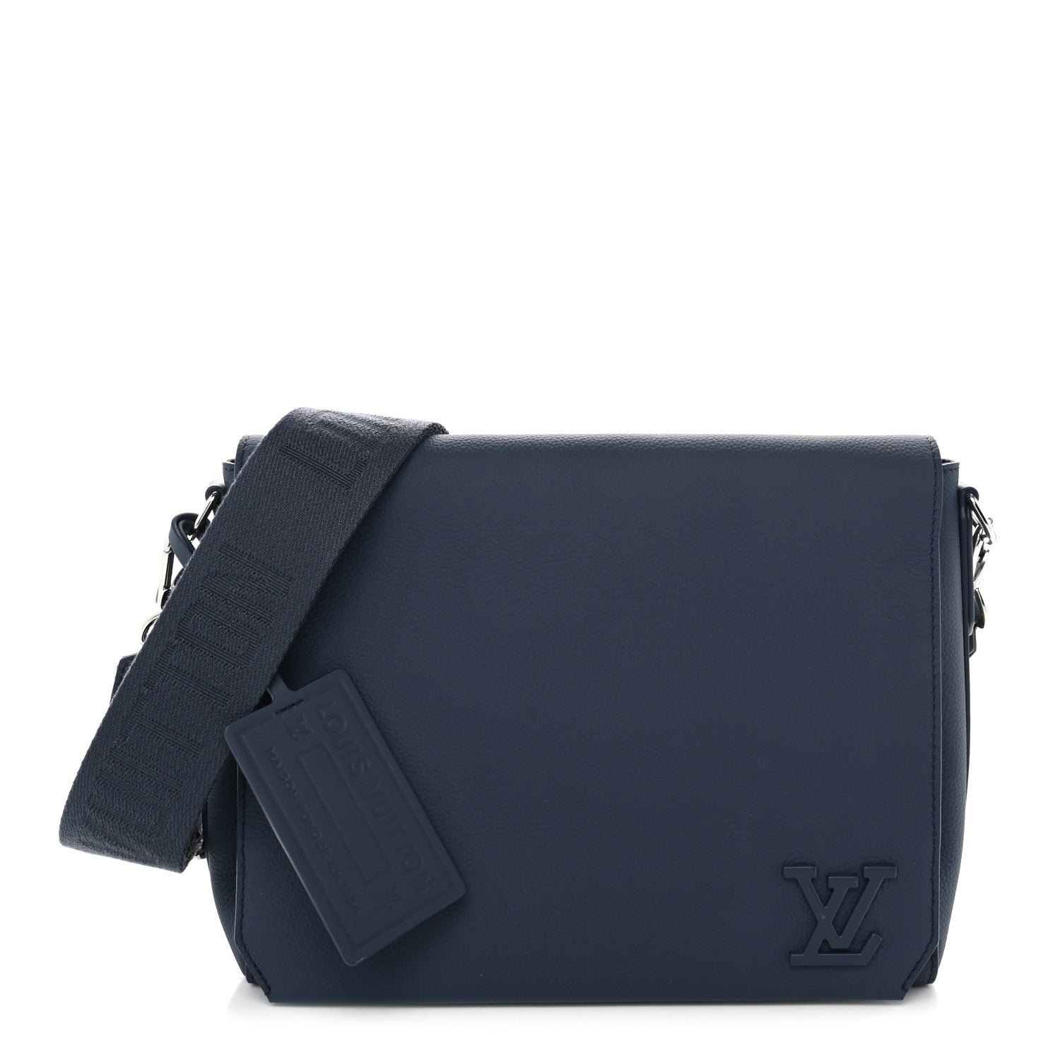 Louis Vuitton Calfskin Aerogram Takeoff Messenger Blue