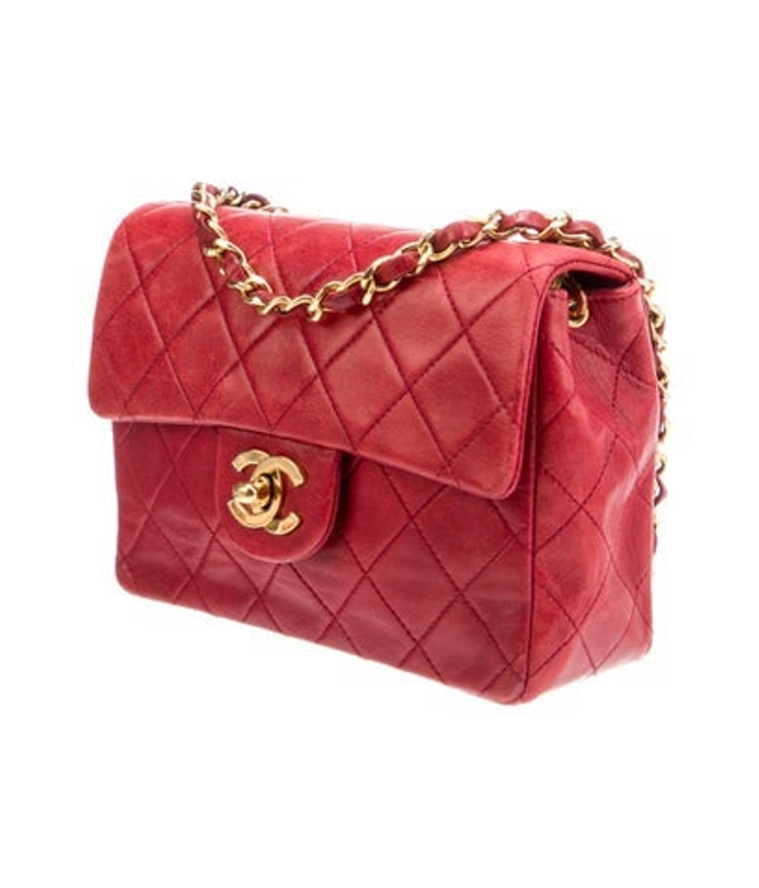 Chanel Vintage Quilted Lambskin Mini Square Flap Bag