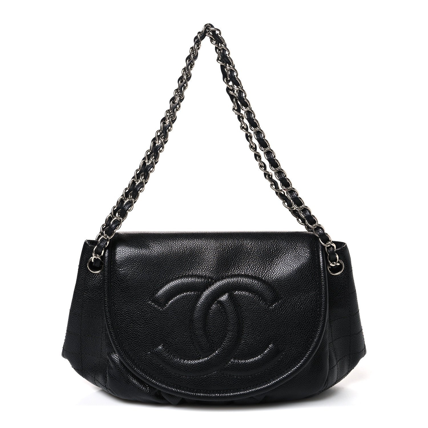 Chanel Caviar Half Moon Large Flap Black