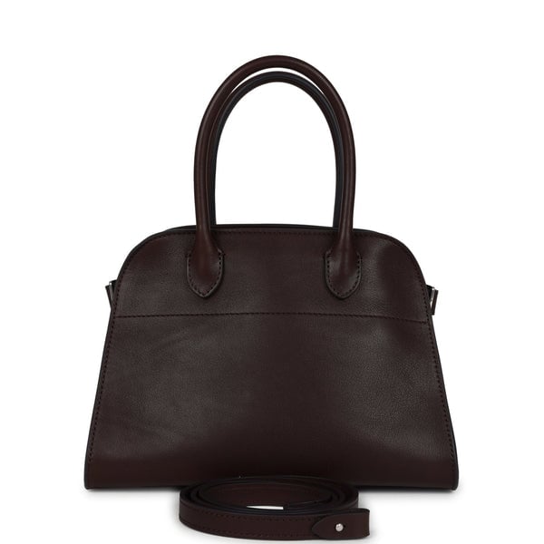 The Row The Row Soft Margaux 10 Bag Chestnut Saddle Leather Silver Hardware