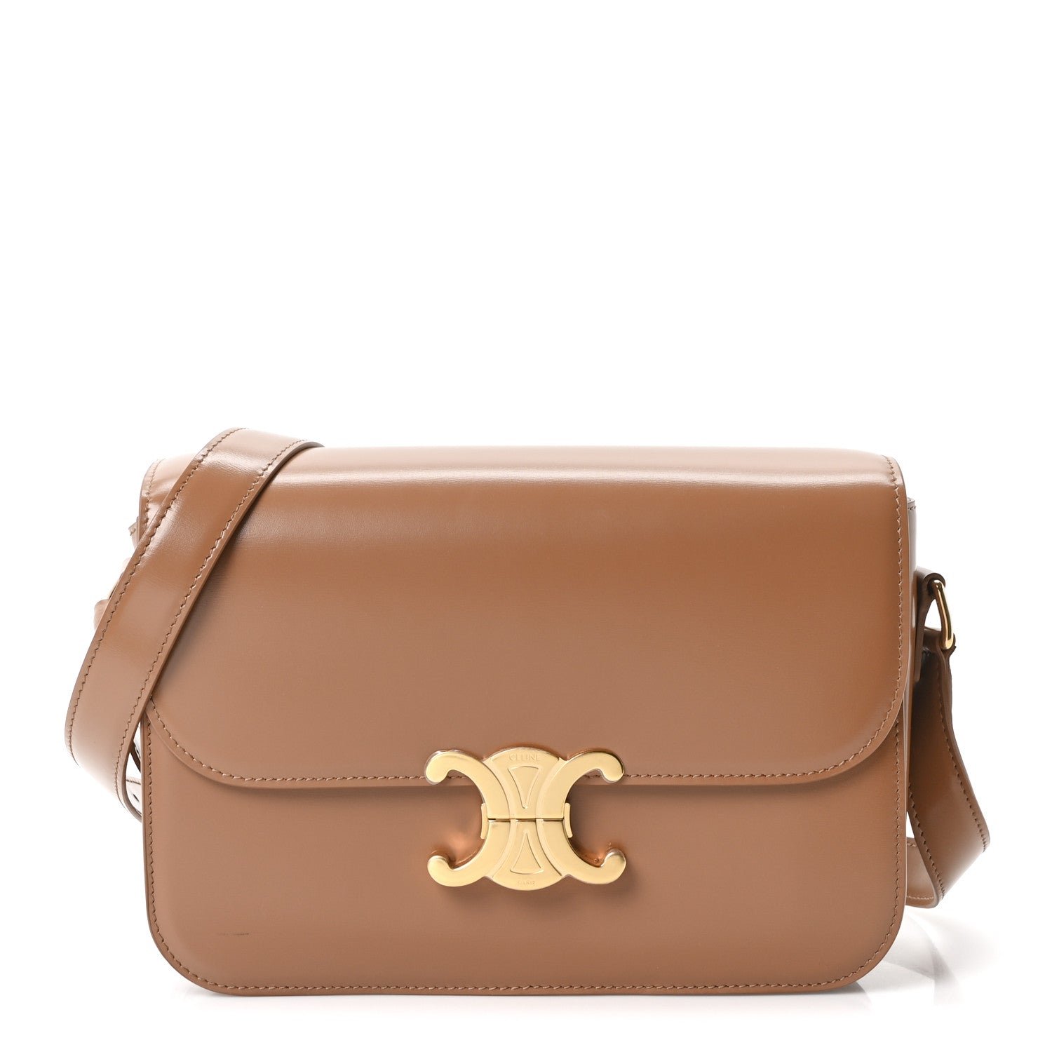 Celine Shiny Calfskin Medium Triomphe Bronze