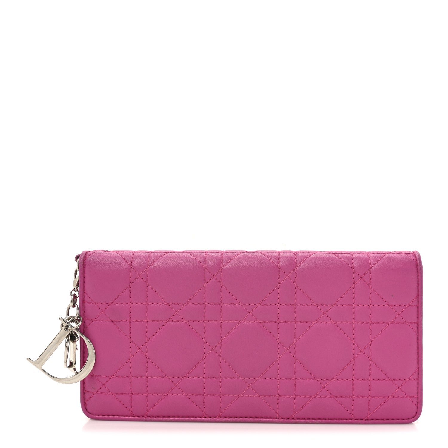 Dior Lambskin Cannage Lady Dior Wallet Organizer Rose Sorbet