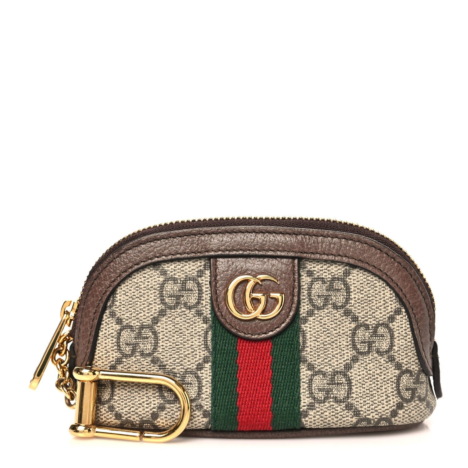 Gucci GG Supreme Monogram Web Ophidia Dome Key Pouch Beige New Acero